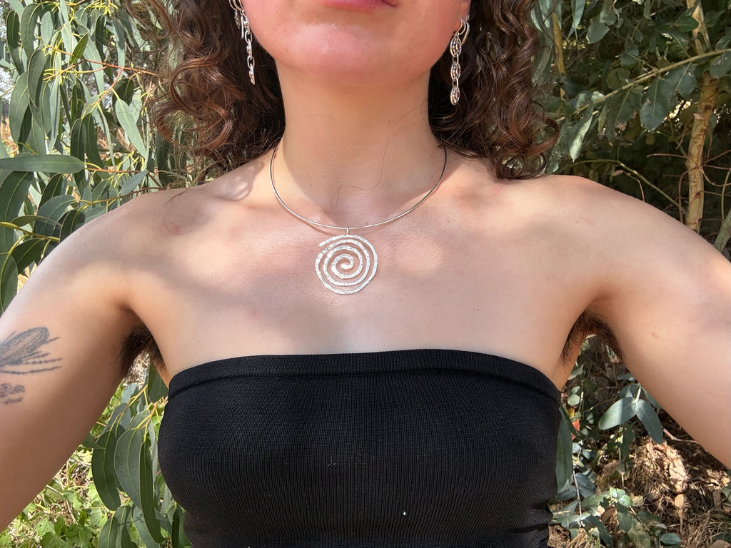 Spiral on Wire Necklace