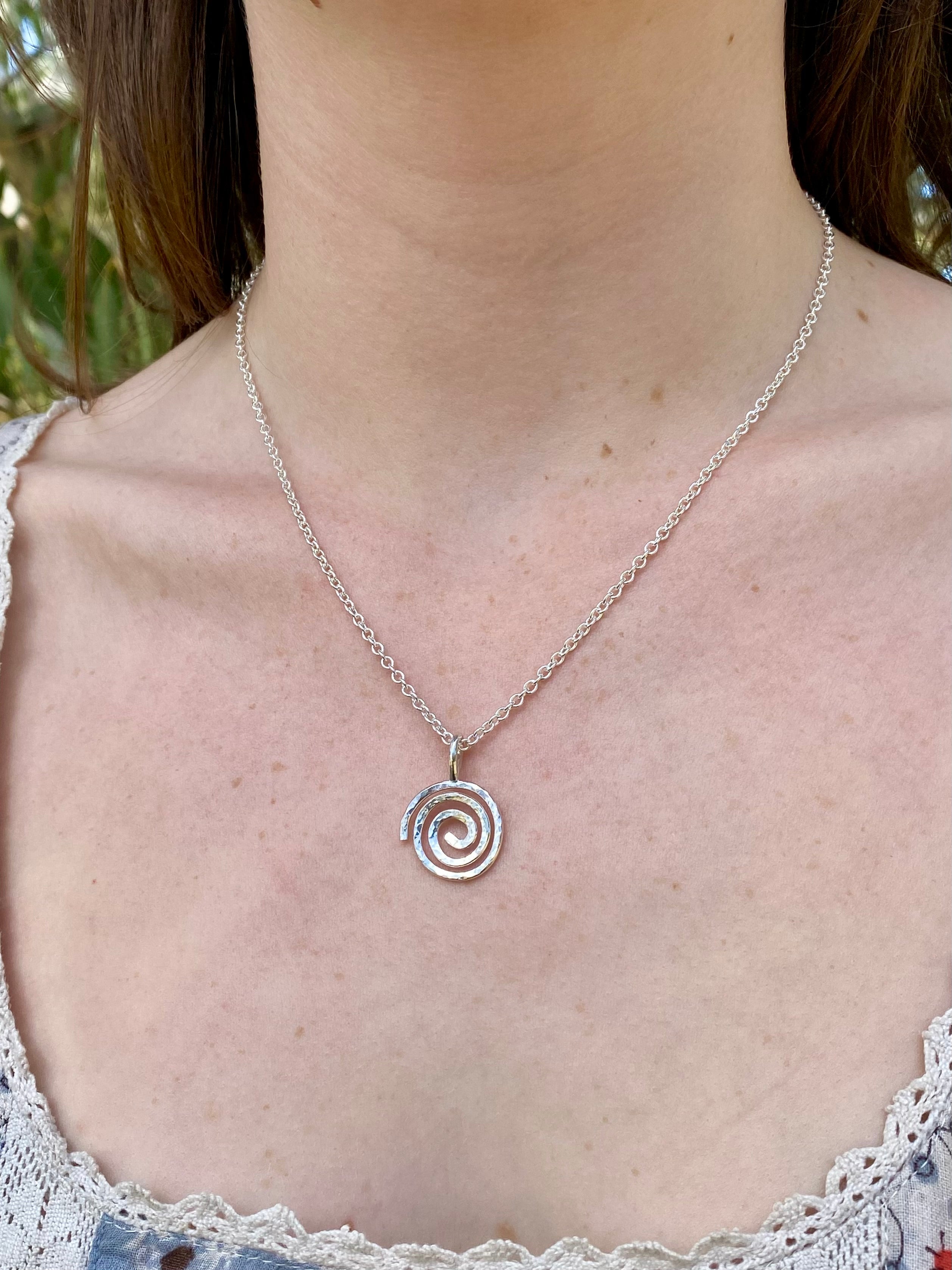 Hammered Spiral Necklace