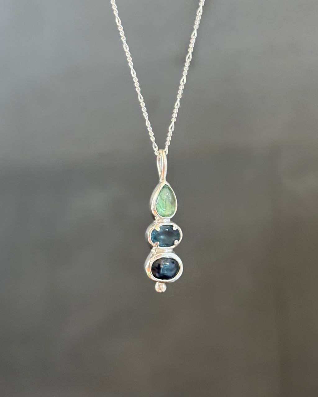 Kyanite & Fluorite Droplet Necklace