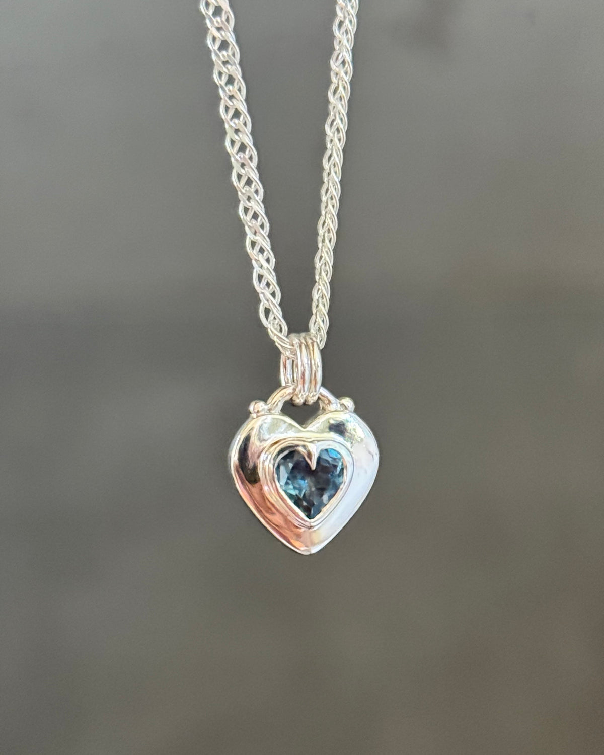 Locket Love Necklace London Blue Topaz