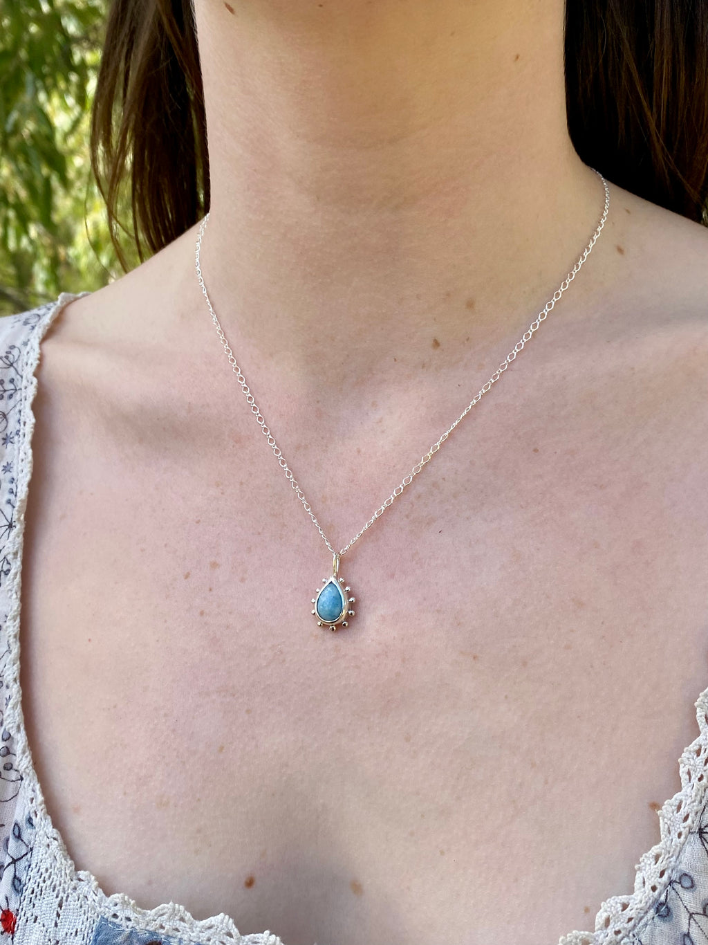 Raindrop Aquamarine Necklace