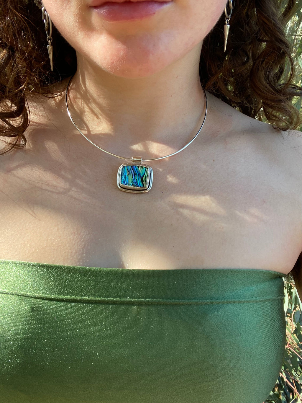 Abalone Wire Necklace