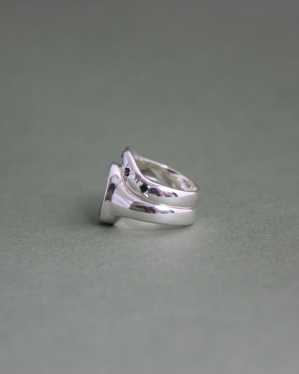 Boulder Opal & Sapphires Stacking Set J 1/2