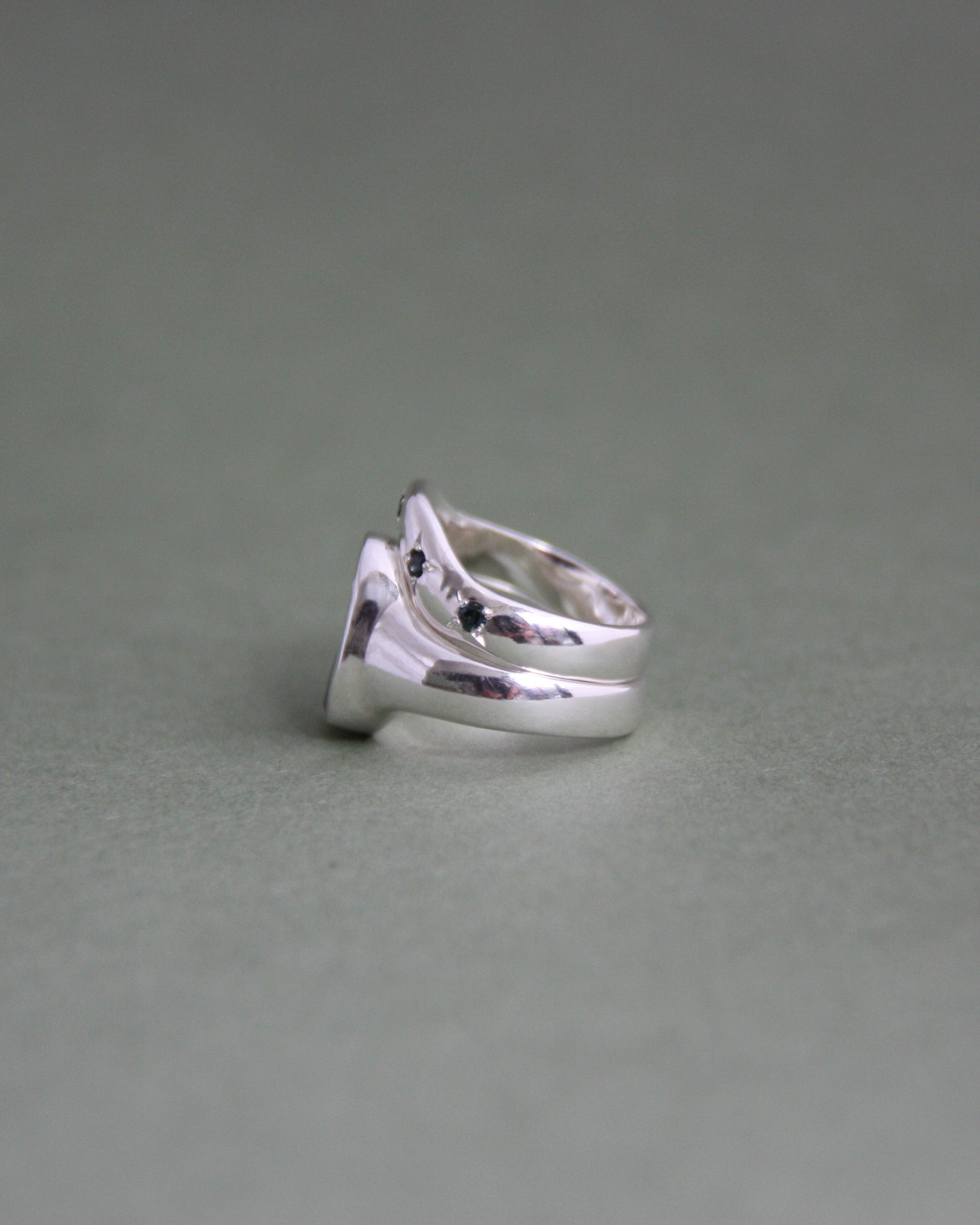 Boulder Opal & Sapphires Stacking Set J 1/2