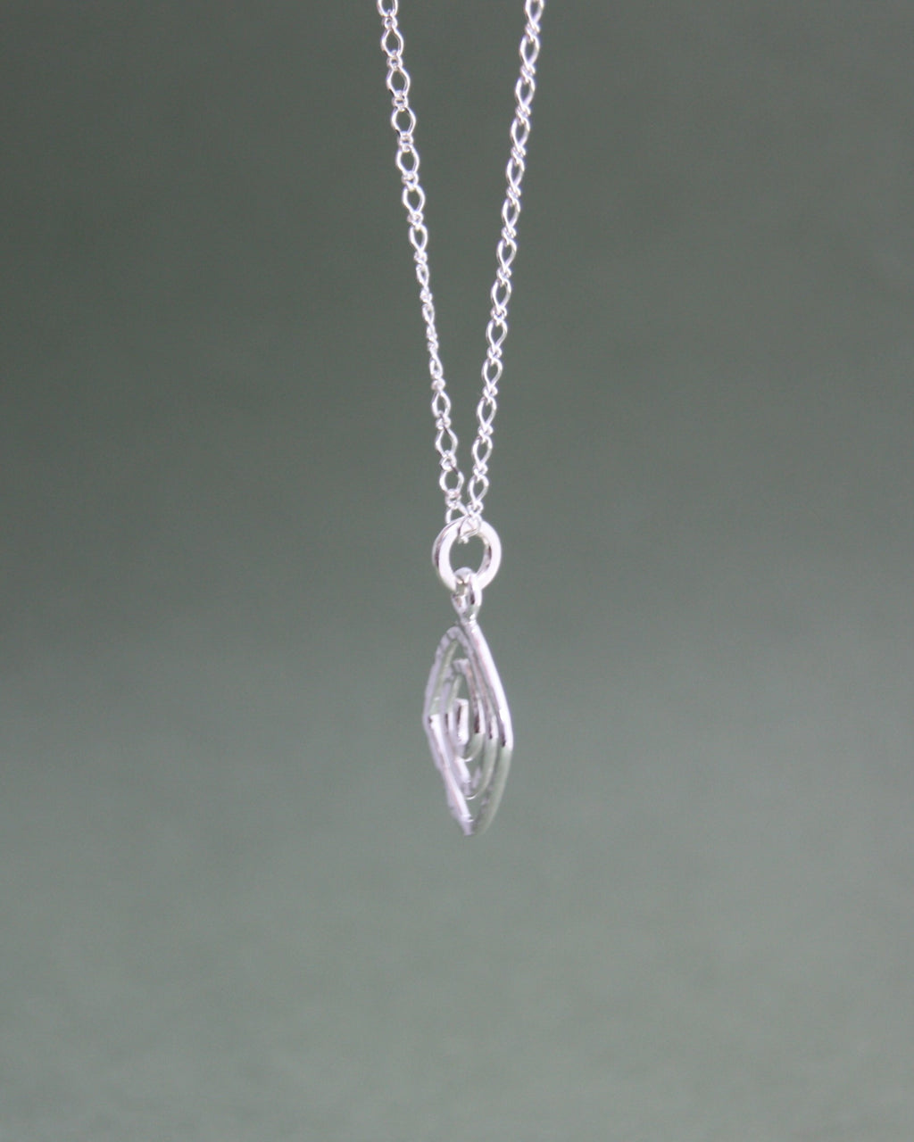Diamond Hammered Spiral Necklace