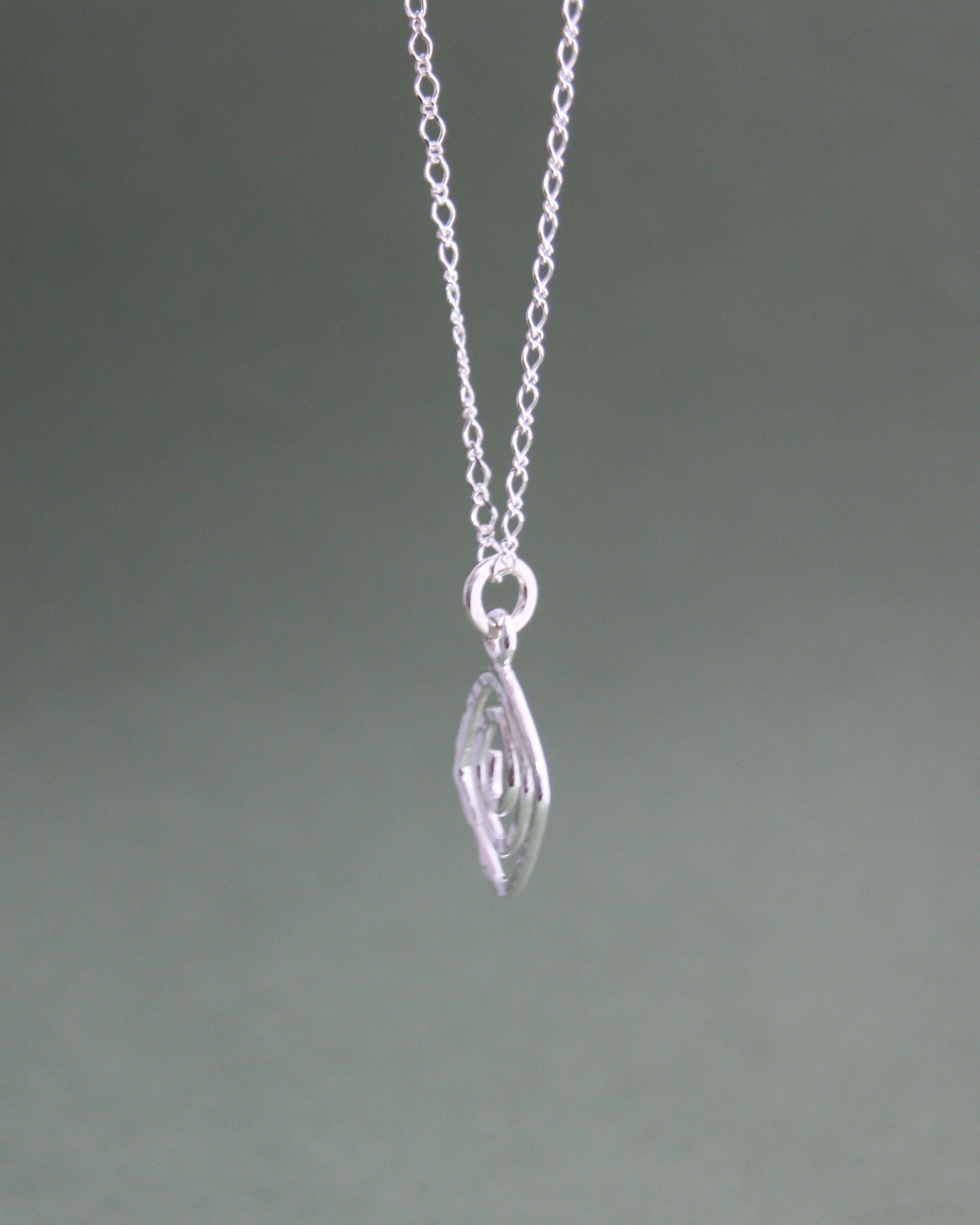 Diamond Hammered Spiral Necklace