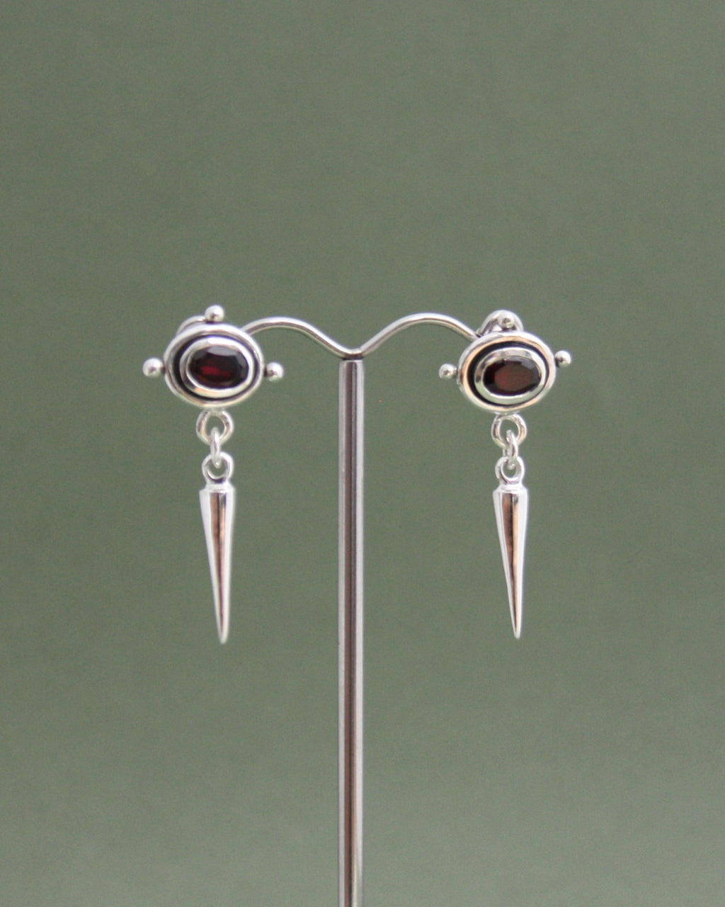 Garnet Spike Earrings