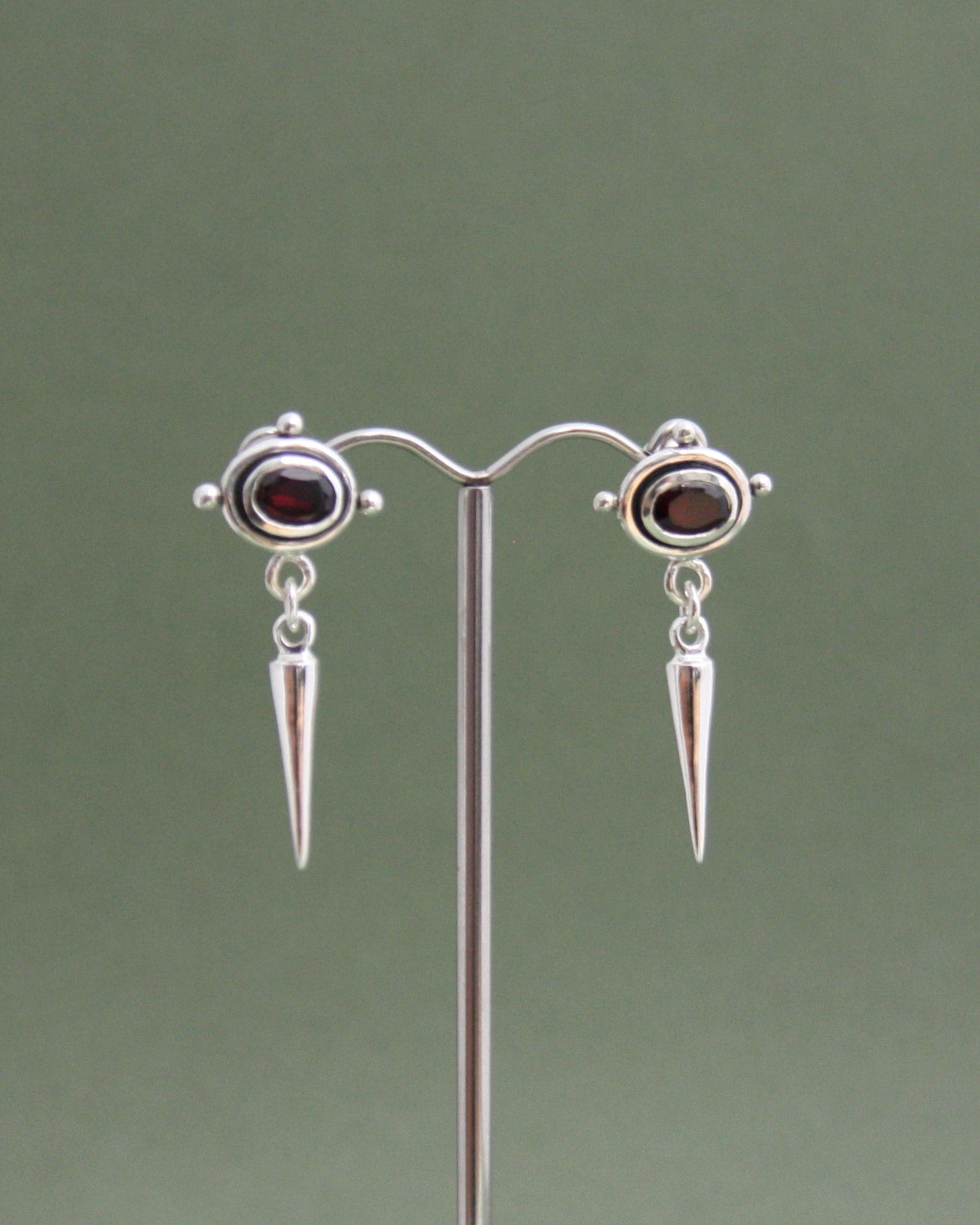 Garnet Spike Earrings