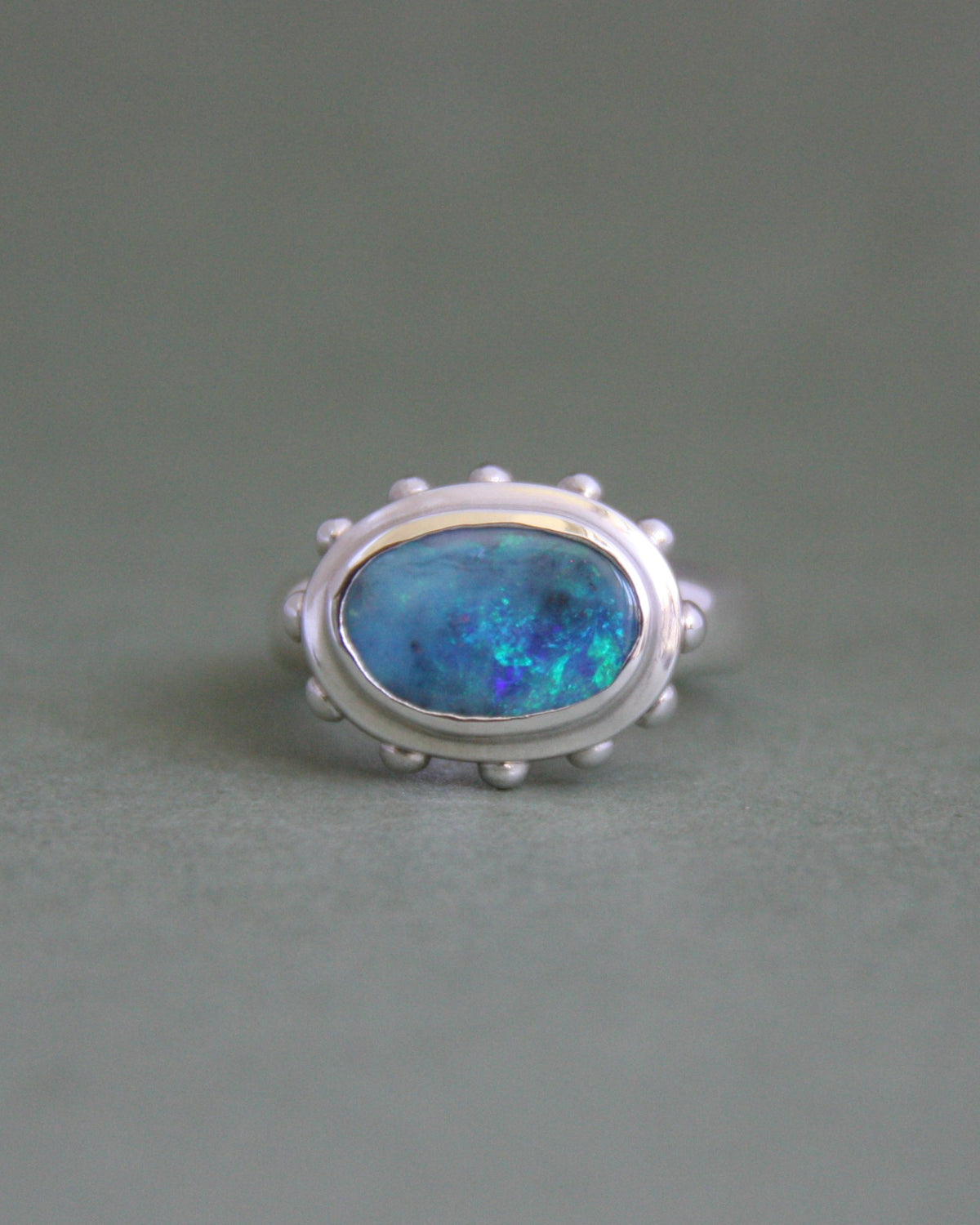 Studded Opal Ring N 1/2