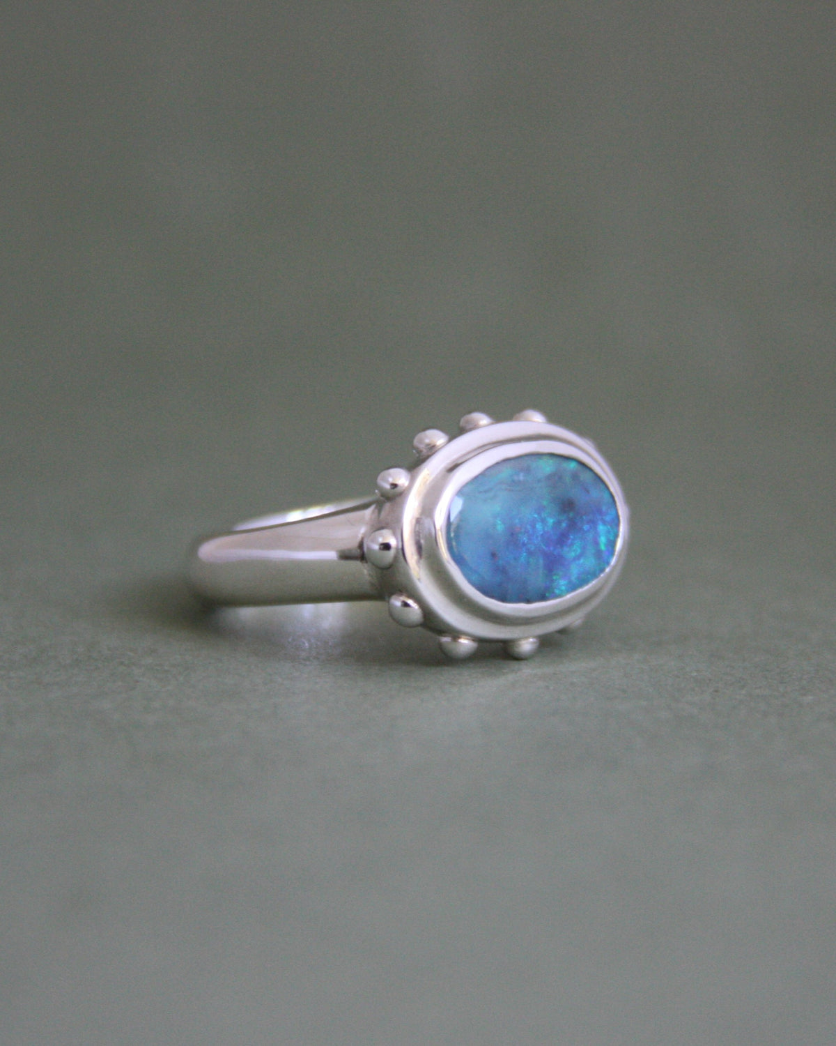 Studded Opal Ring N 1/2