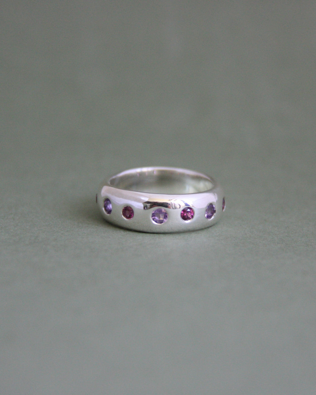 UFO Ring Amethyst & Rhodolite Garnet P 1/2