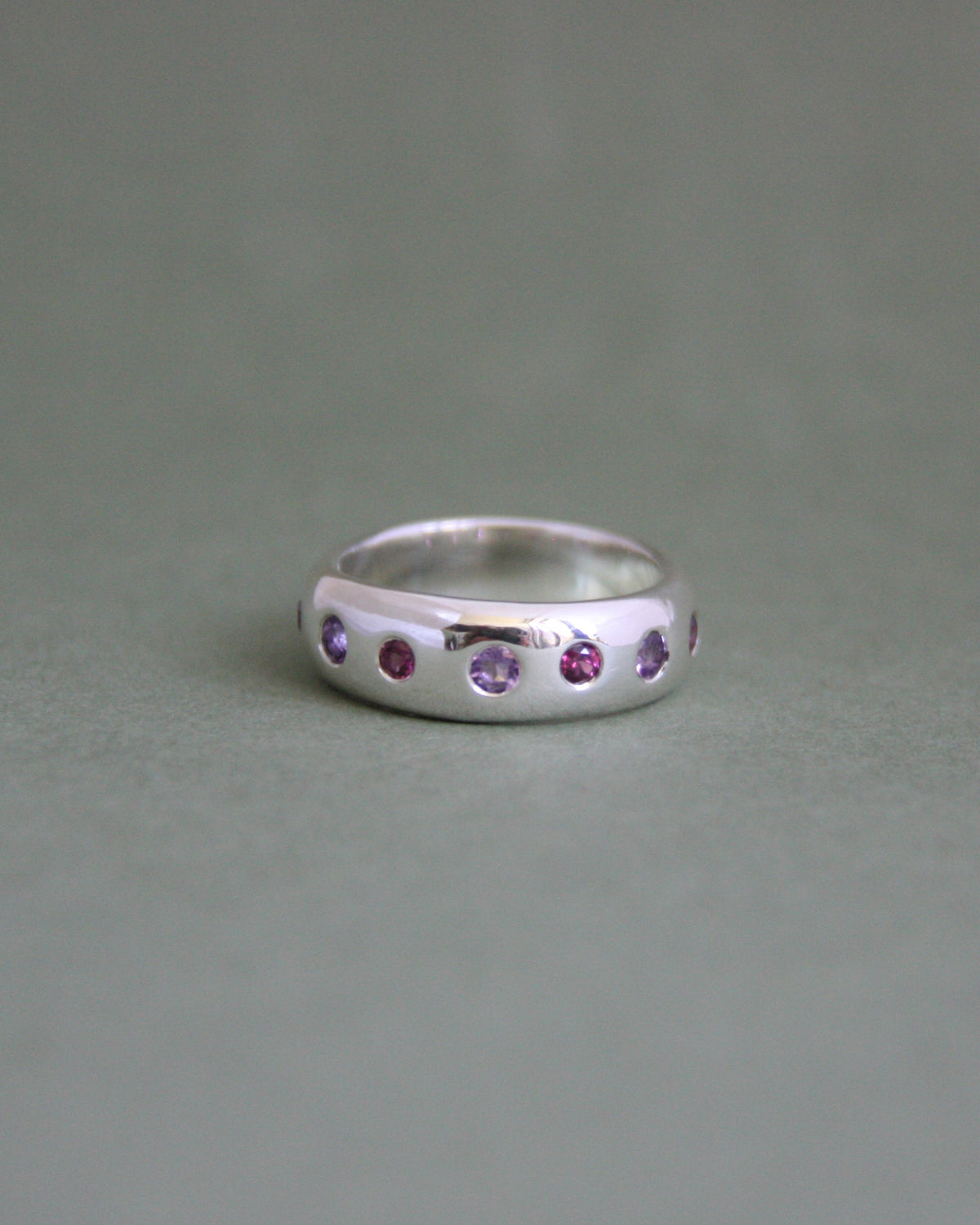 UFO Ring Amethyst & Rhodolite Garnet P 1/2