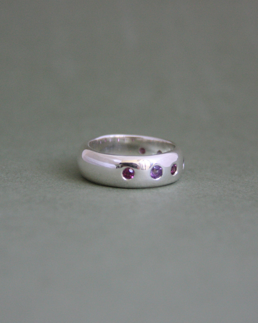 UFO Ring Amethyst & Rhodolite Garnet P 1/2