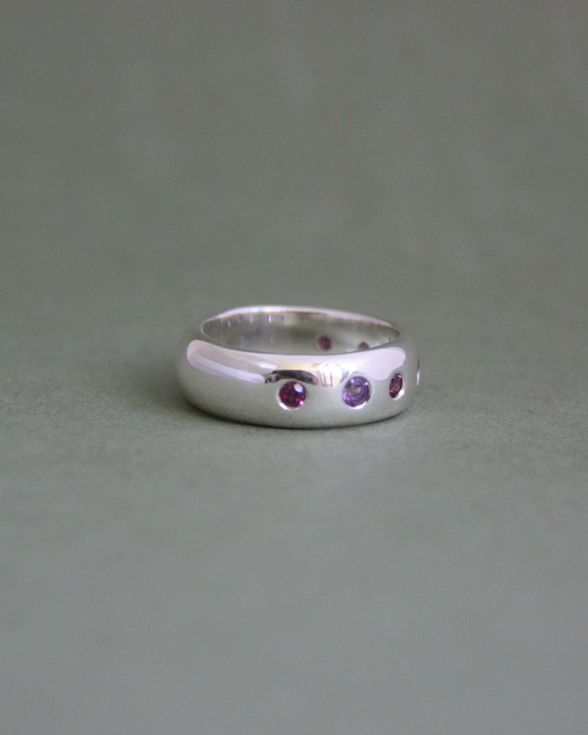 UFO Ring Amethyst & Rhodolite Garnet P 1/2