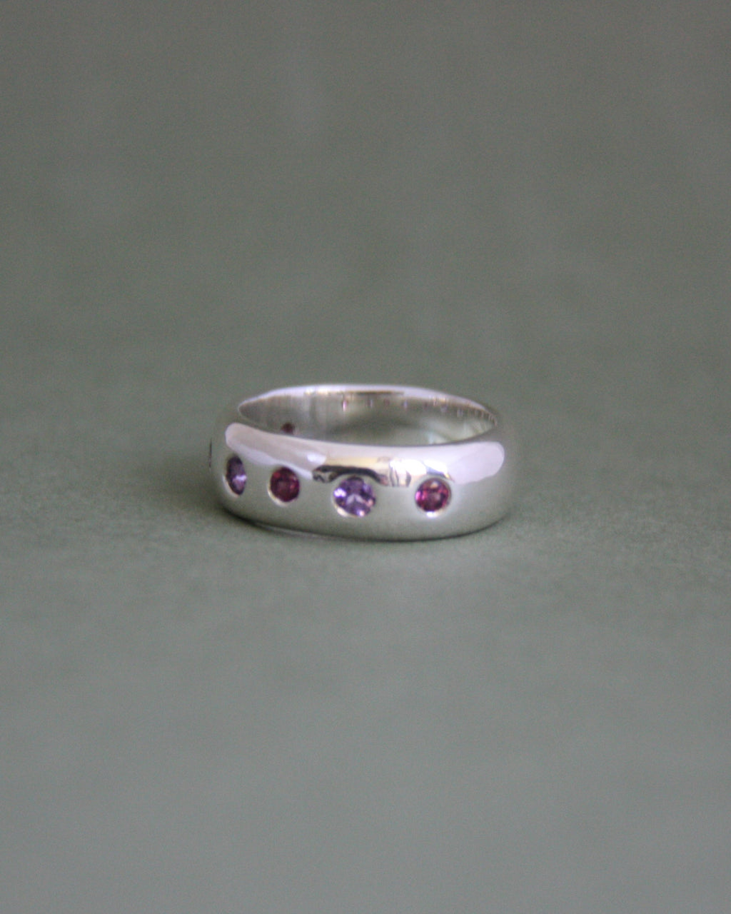 UFO Ring Amethyst & Rhodolite Garnet P 1/2