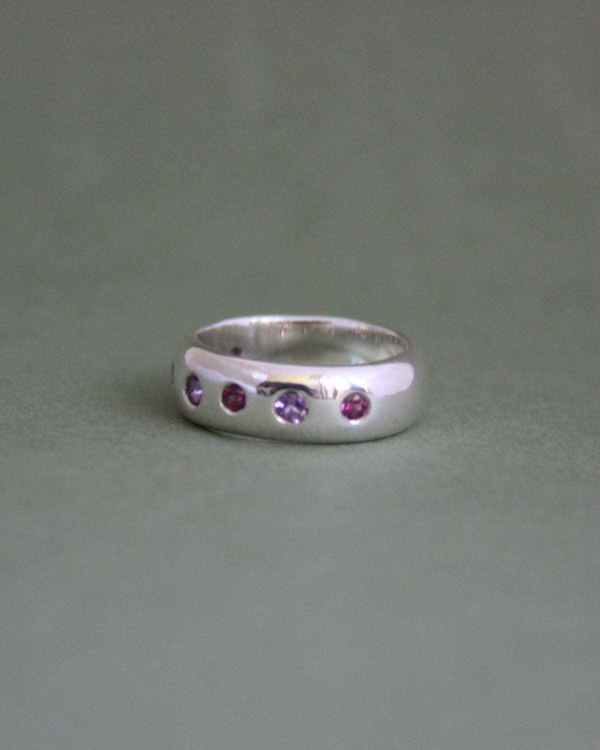 UFO Ring Amethyst & Rhodolite Garnet P 1/2