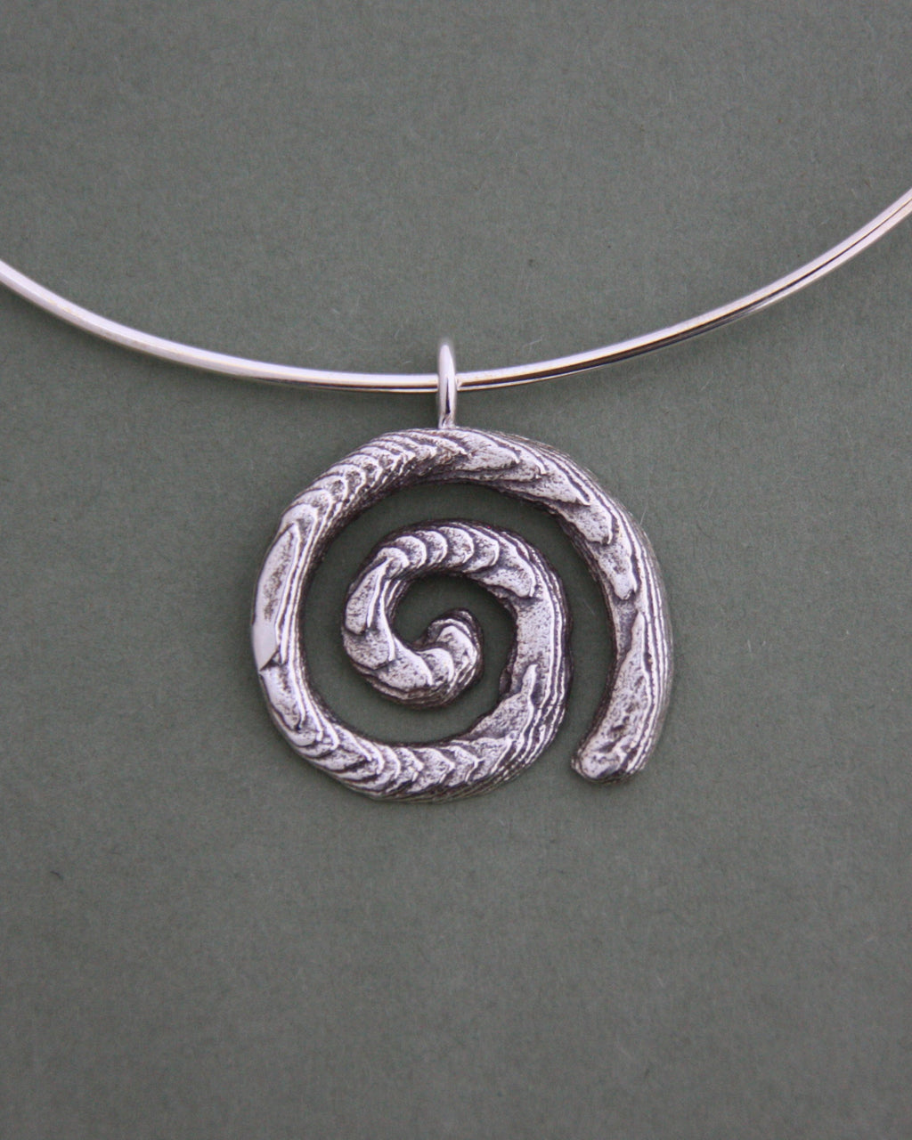 Cuttlebone Spiral Wire Necklace