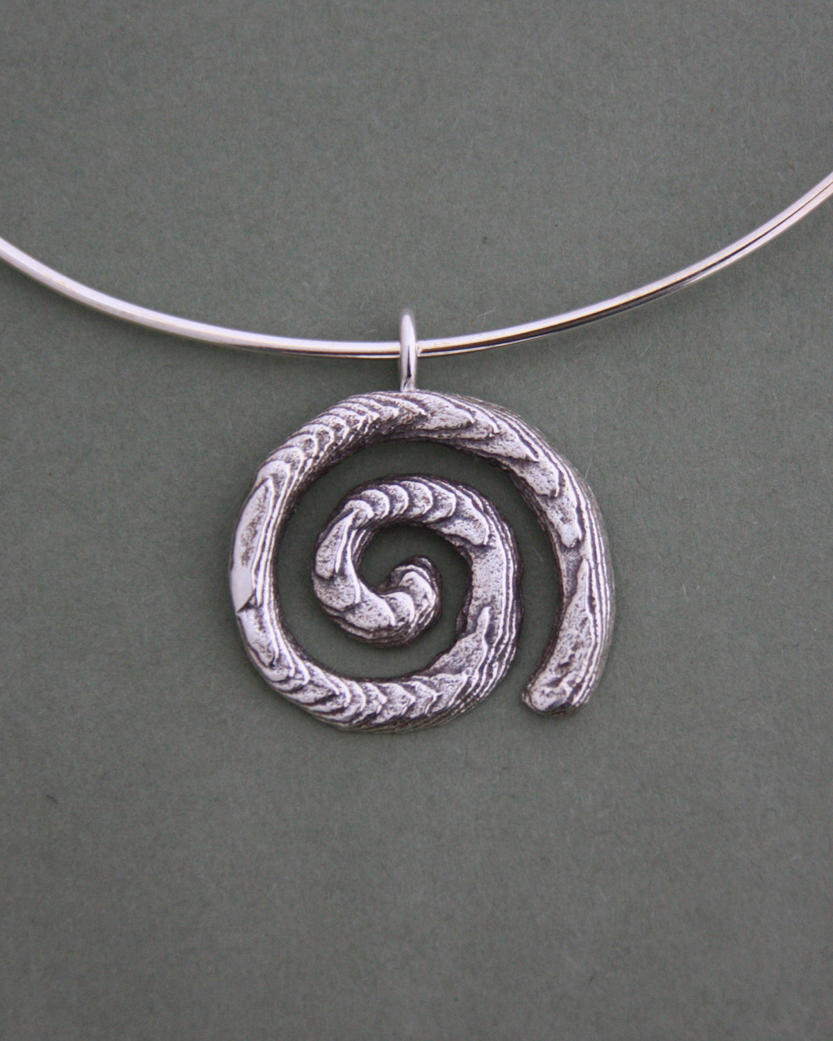 Cuttlebone Spiral Wire Necklace