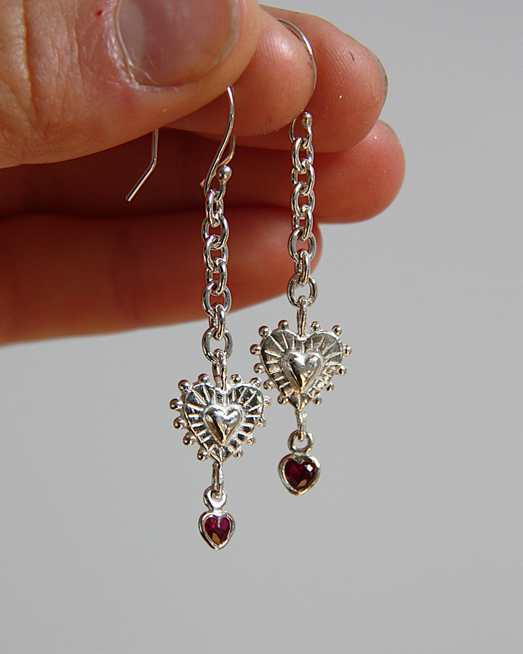 Heart & Chain Earrings