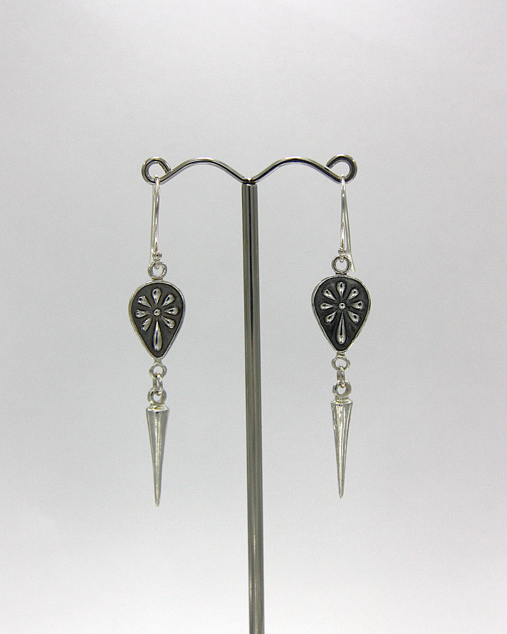 Flower Droplet & Spike Earrings