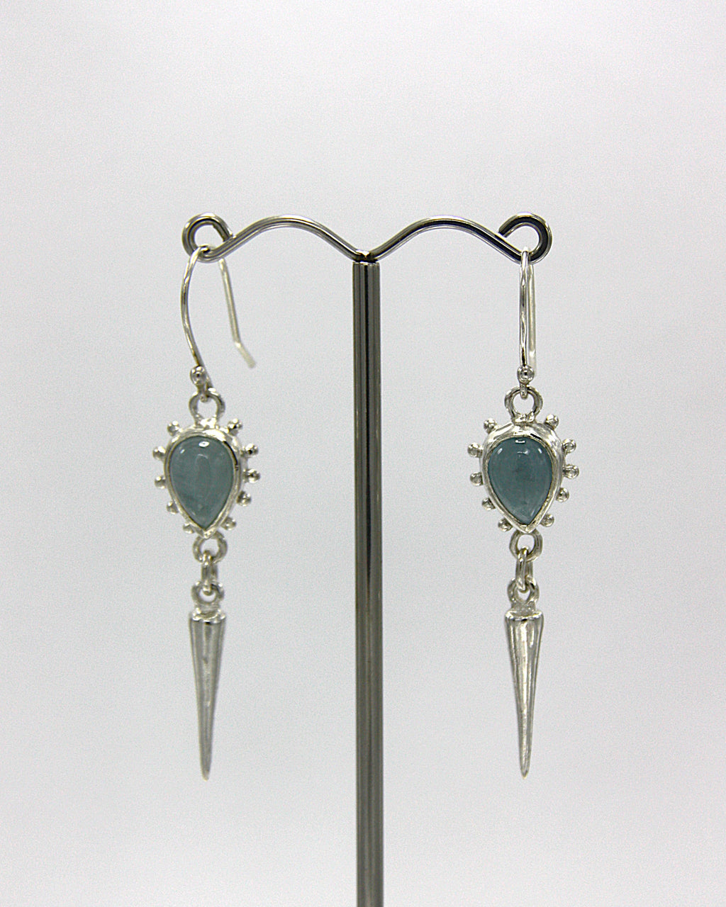 Spike Drop Earrings Aquamarine
