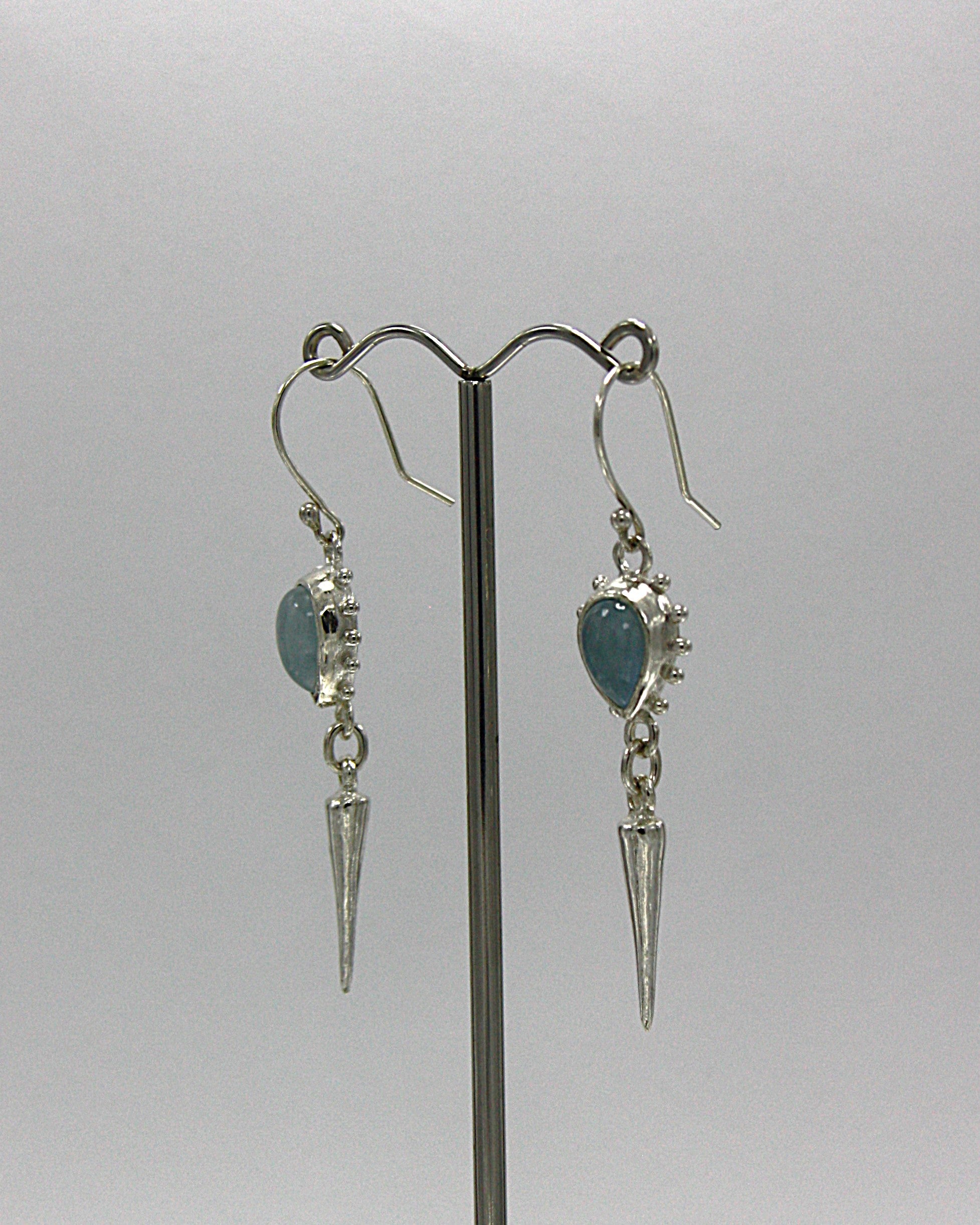 Spike Drop Earrings Aquamarine