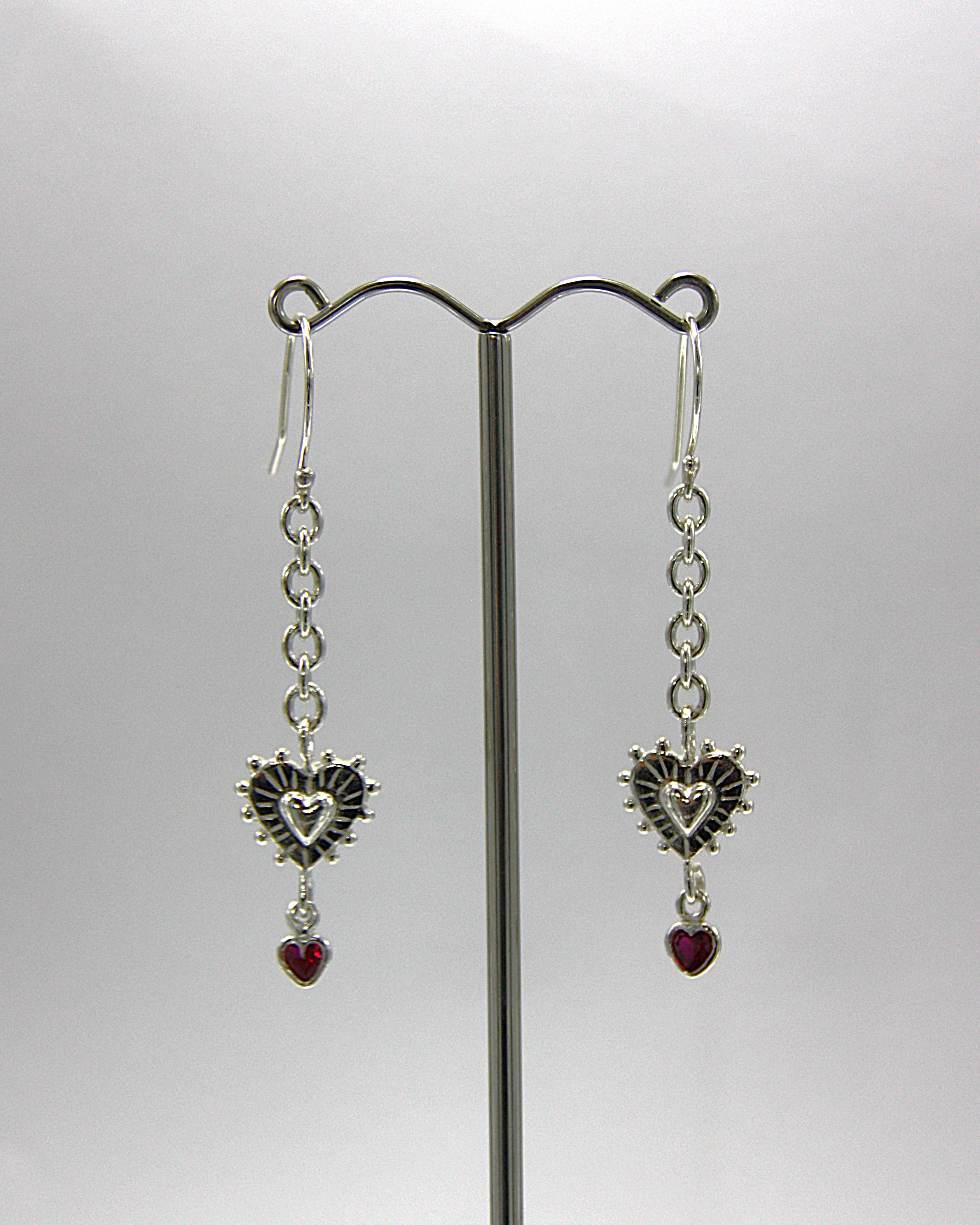 Heart & Chain Earrings