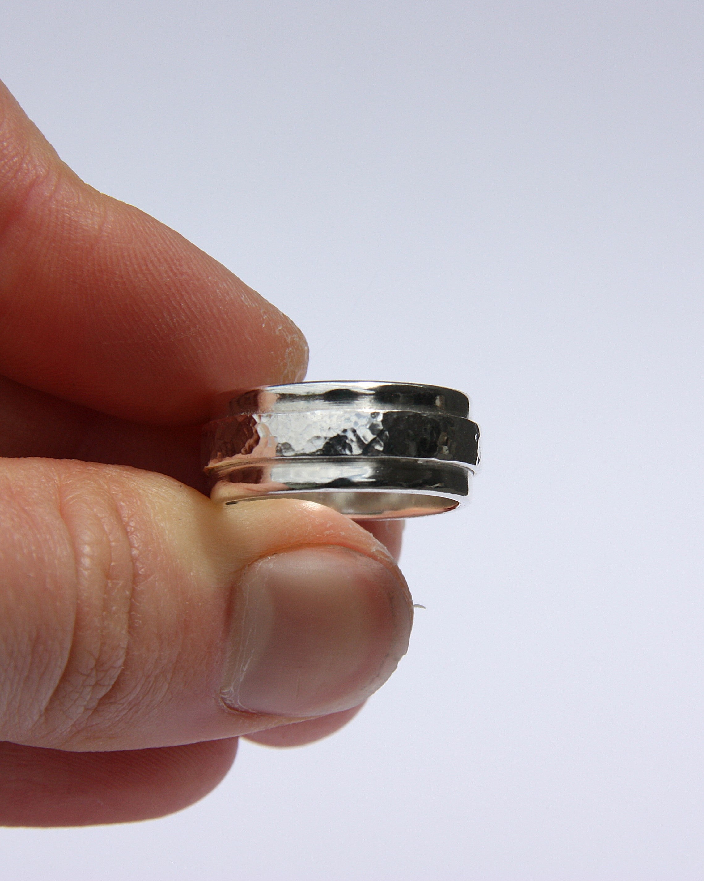 Double Silver Ring Pink Quartz O