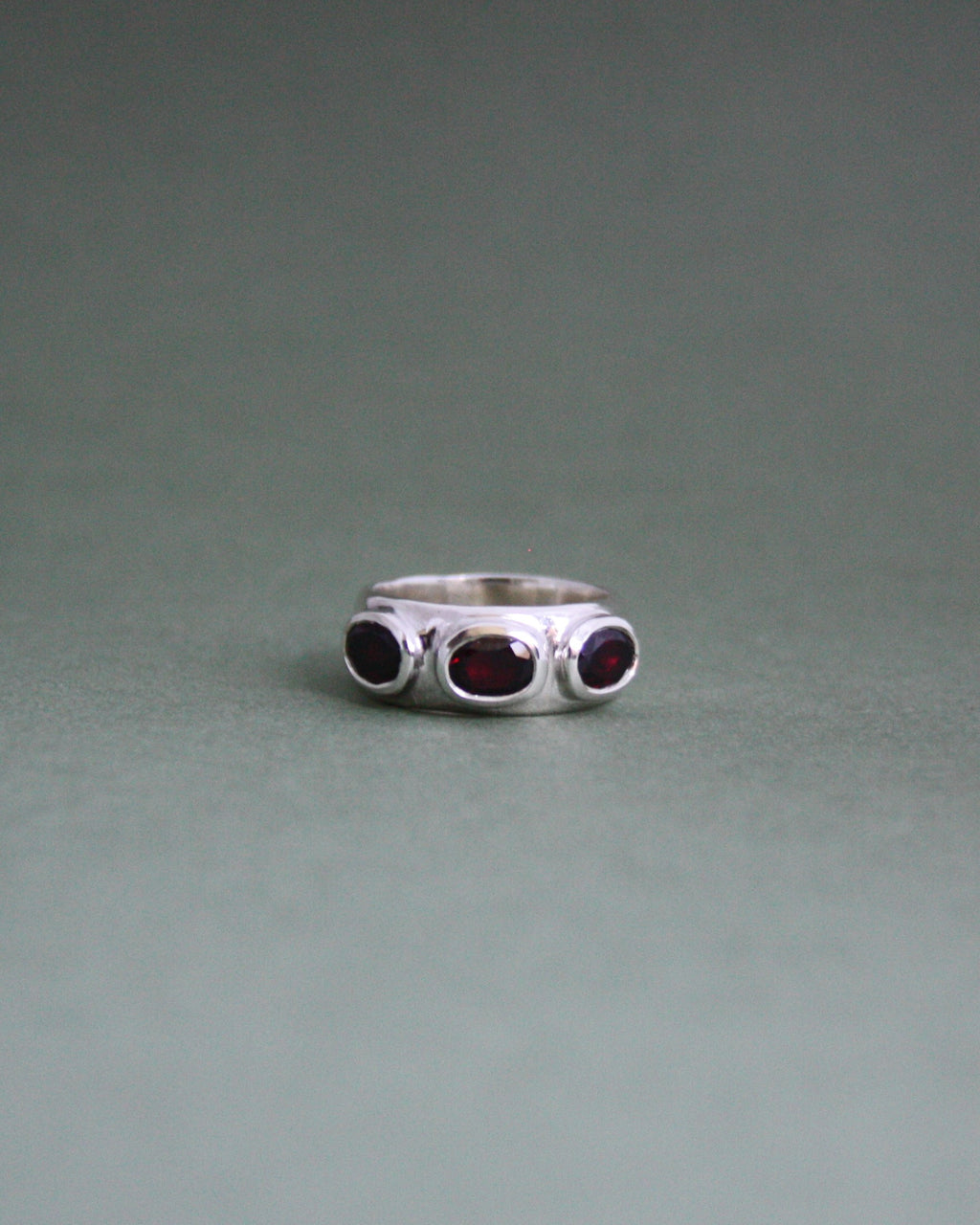 Third Eye Garnets Ring O 1/2