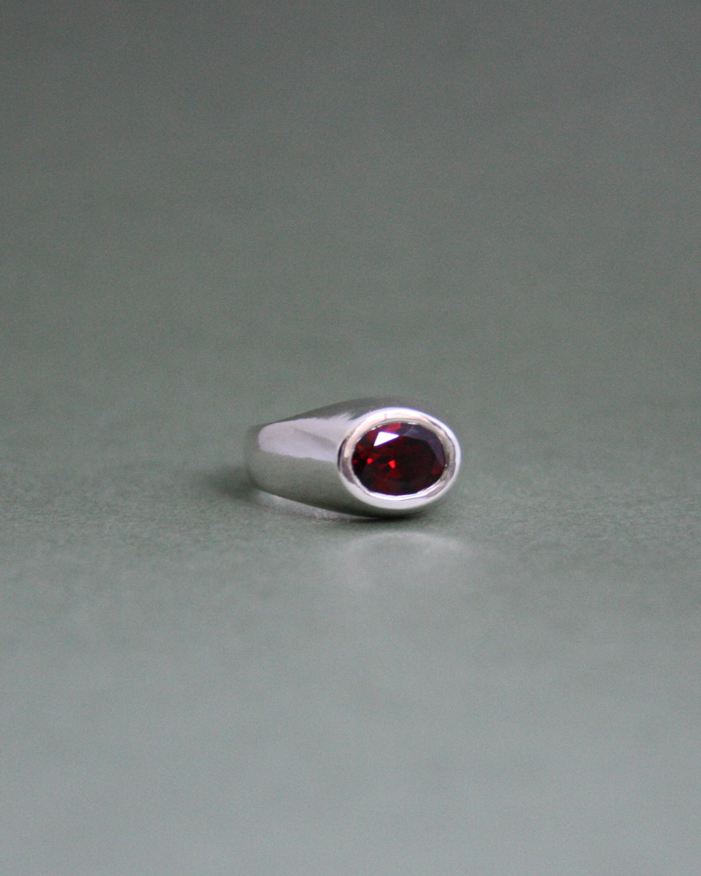 Raised Garnet Signet N 1/2