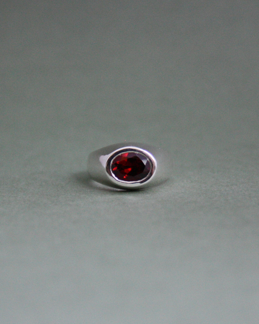 Raised Garnet Signet N 1/2