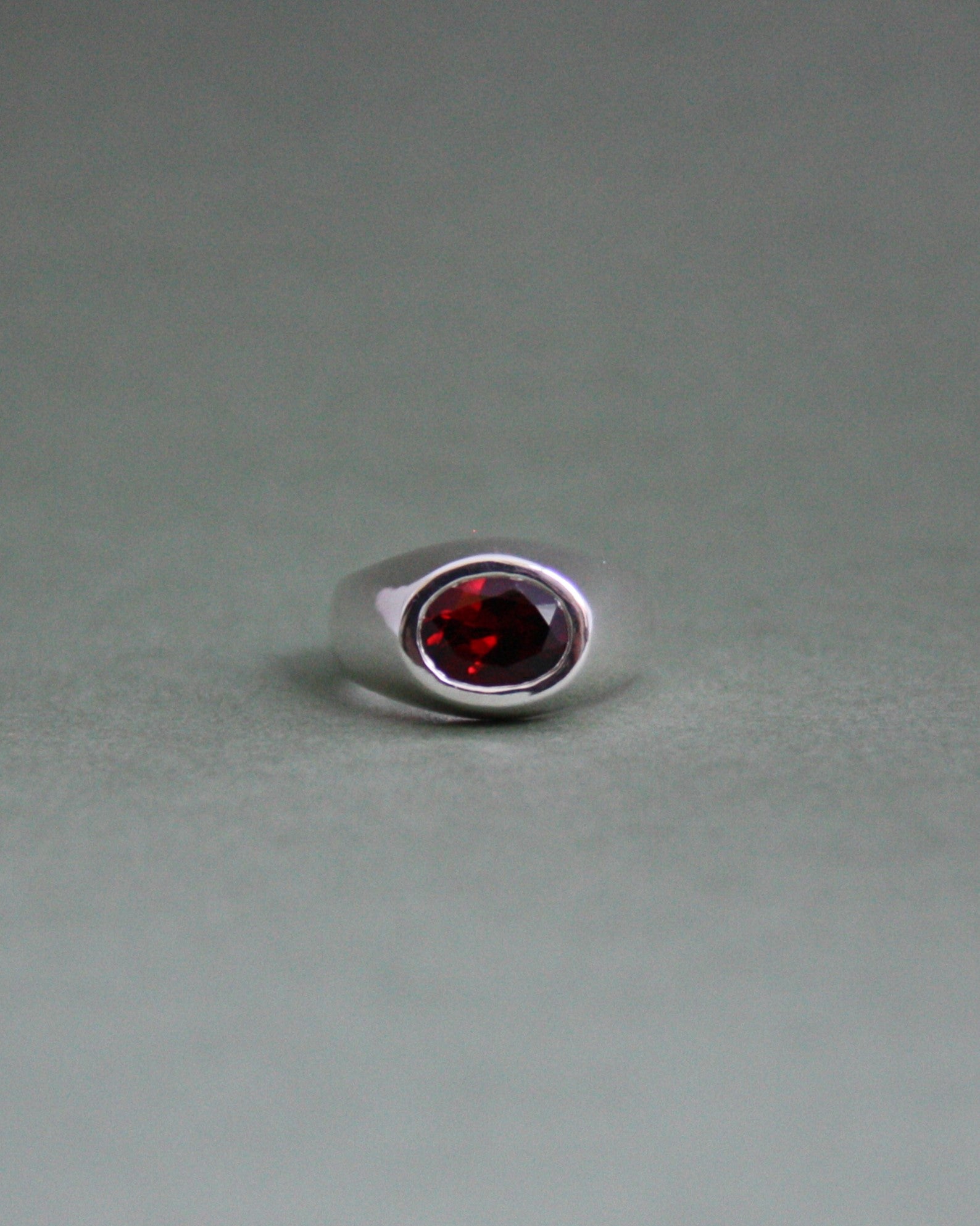 Raised Garnet Signet N 1/2