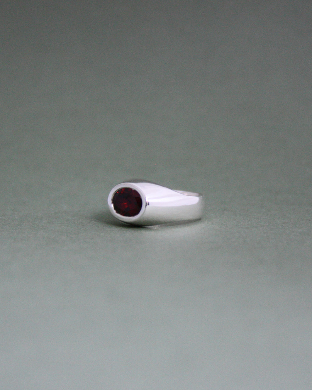 Raised Garnet Signet N 1/2