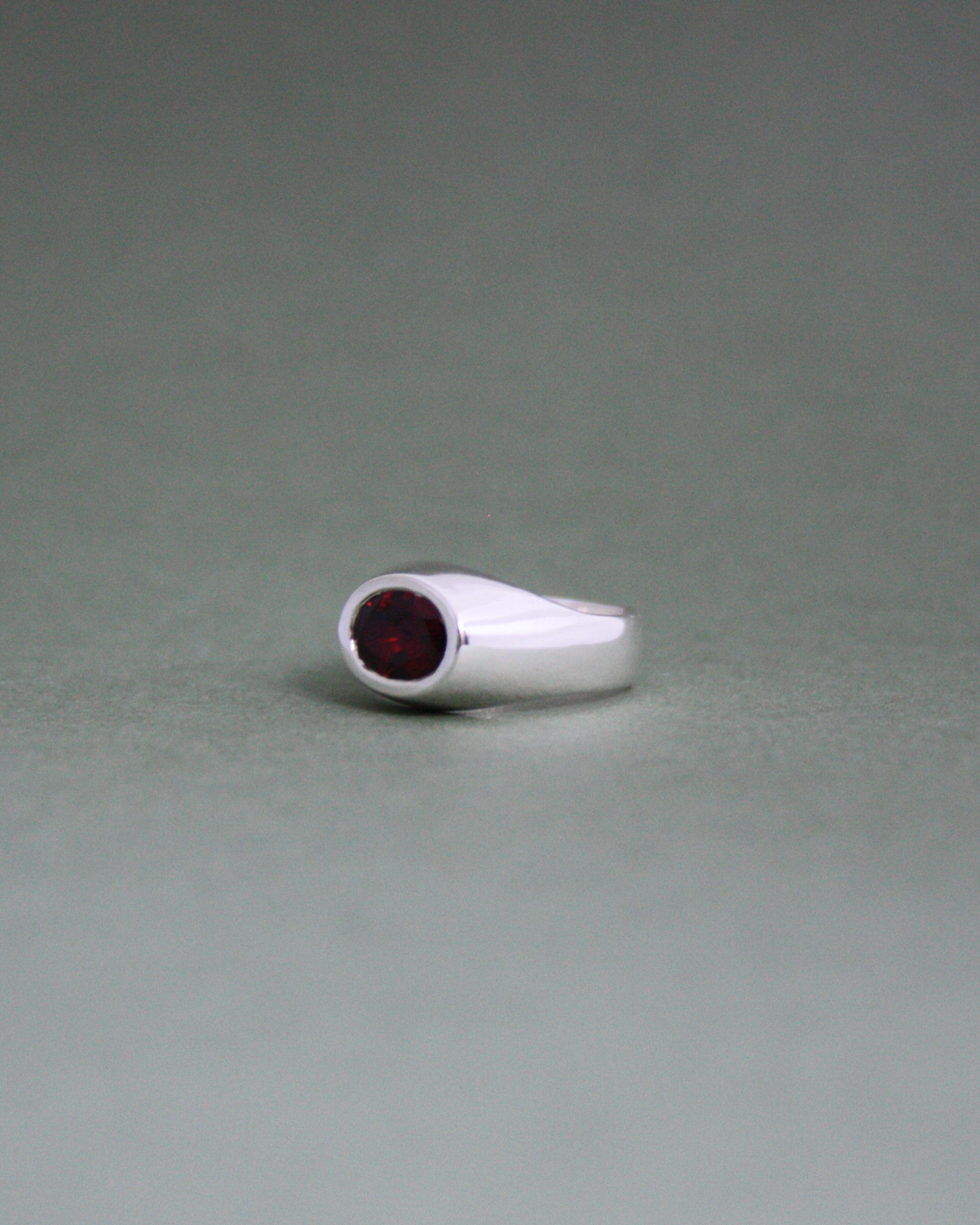 Raised Garnet Signet N 1/2