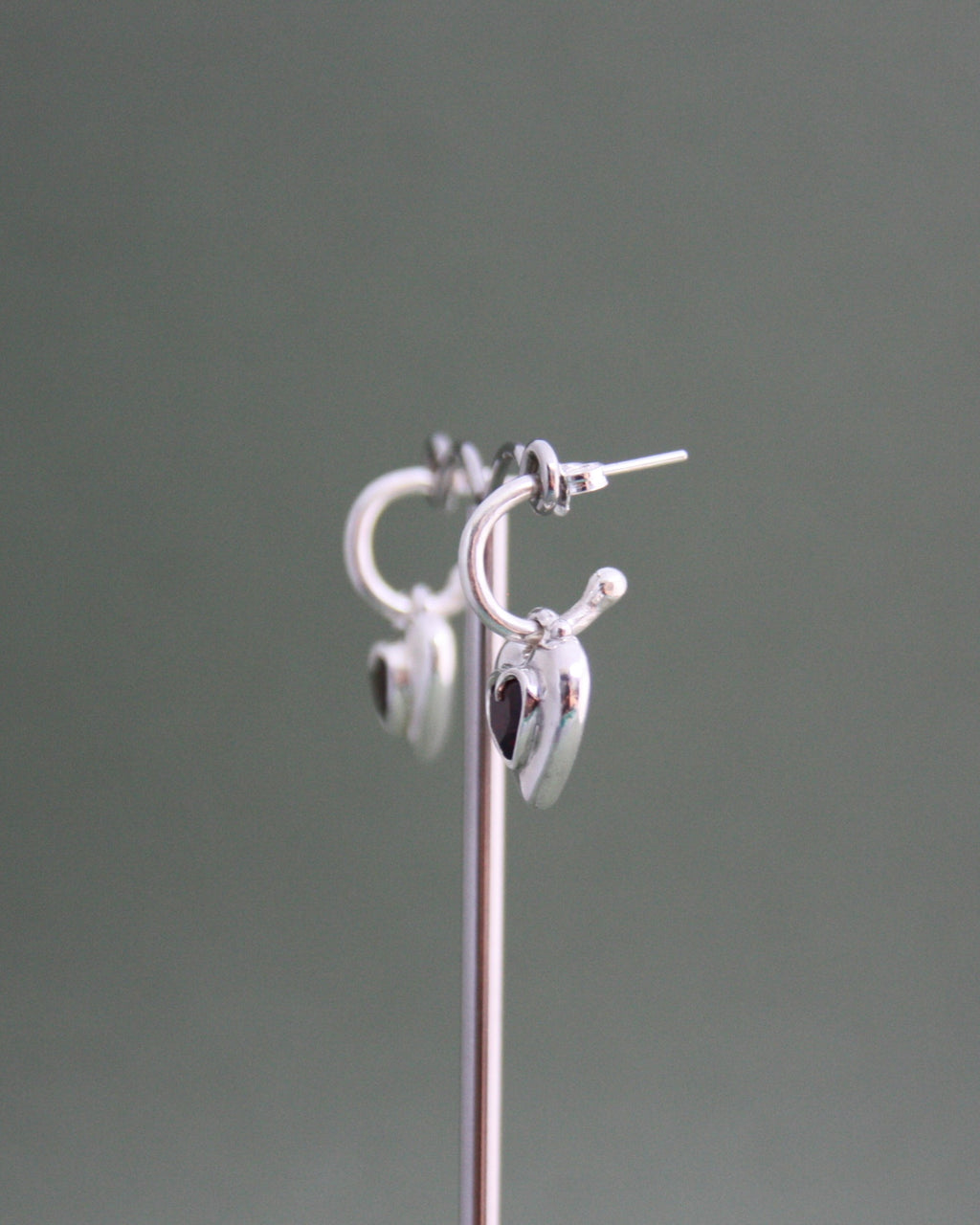 Locket Love Earrings Garnet