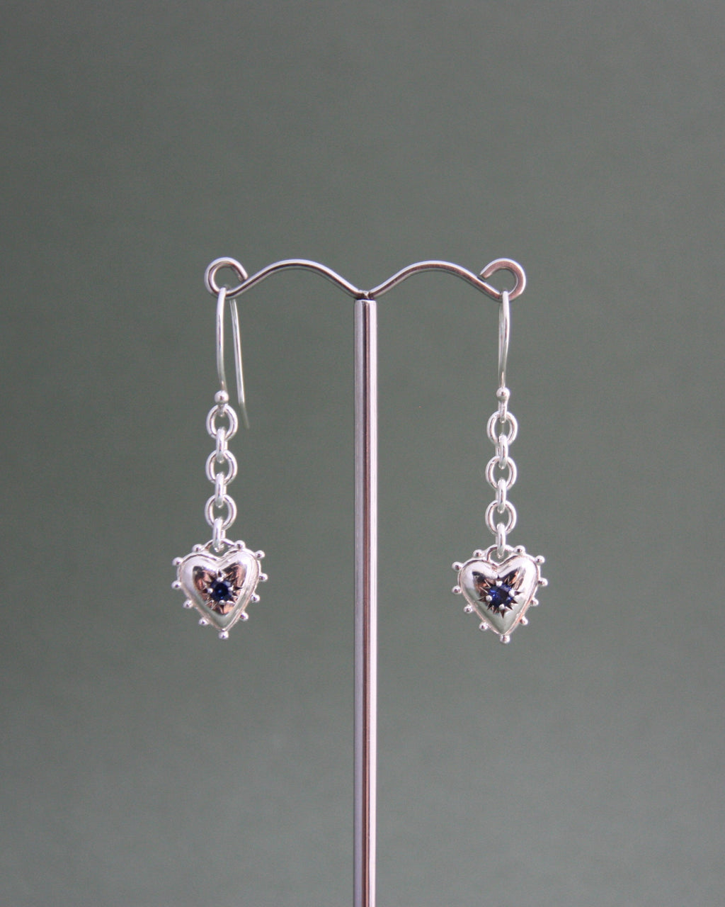 'Anya Earrings Dark Blue Sapphire