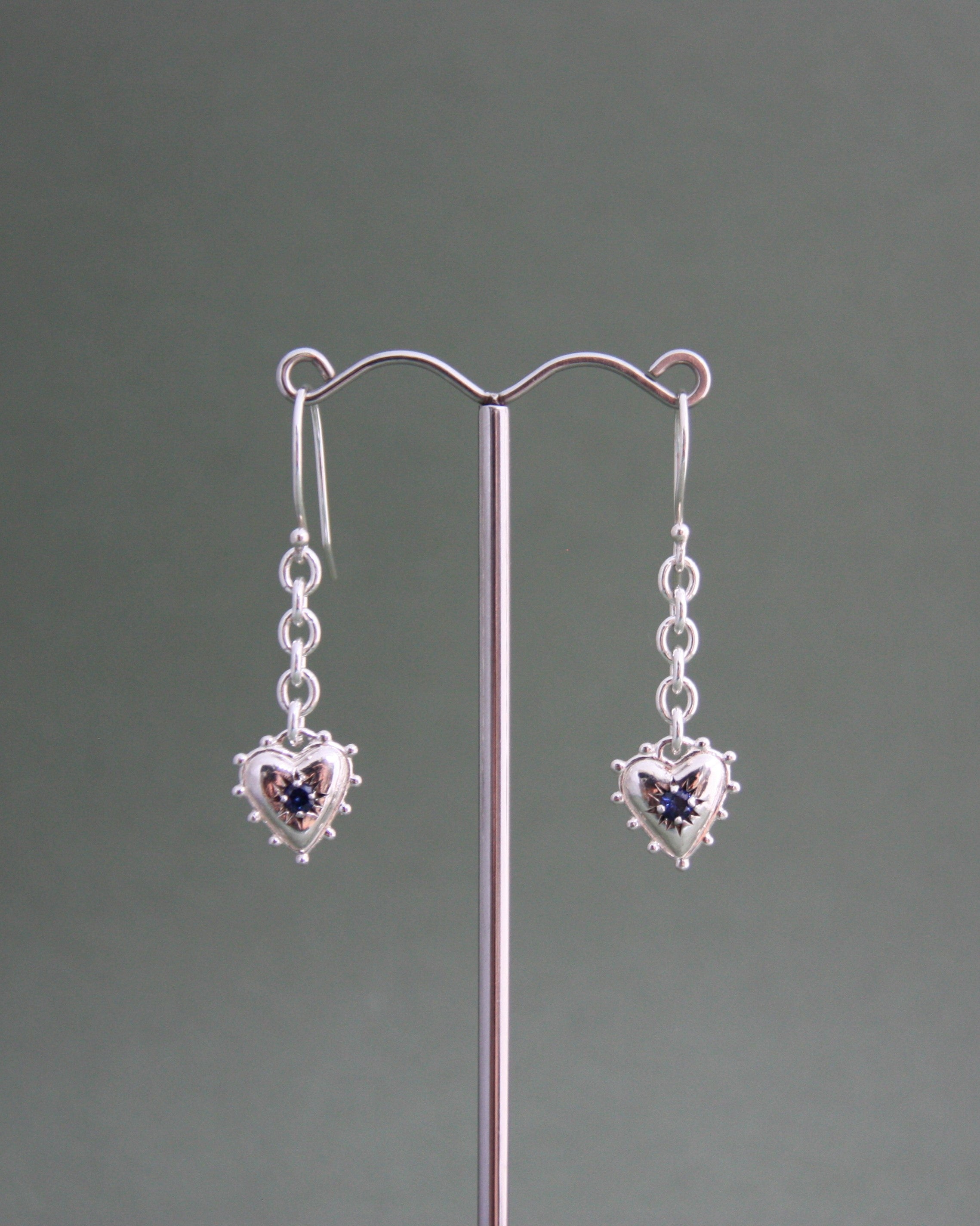 'Anya Earrings Dark Blue Sapphire