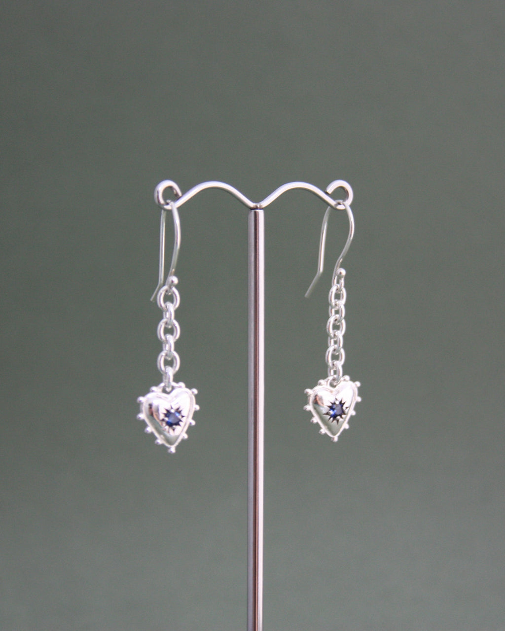'Anya Earrings Dark Blue Sapphire