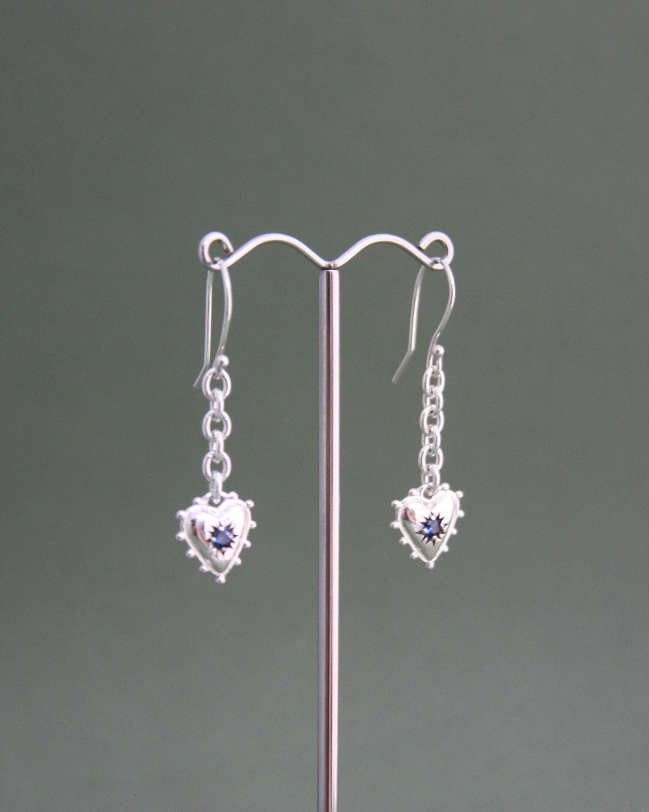 'Anya Earrings Dark Blue Sapphire