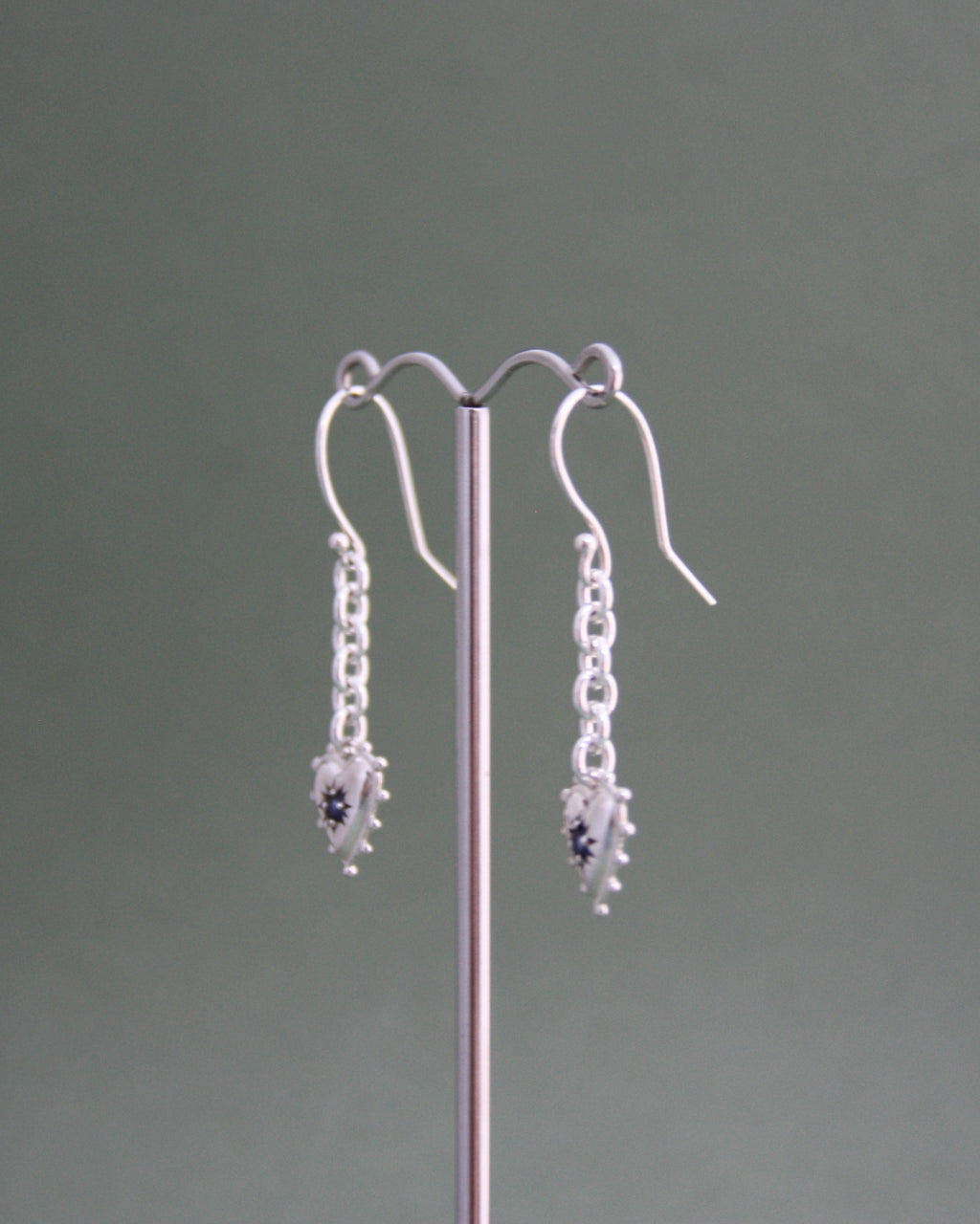 'Anya Earrings Dark Blue Sapphire