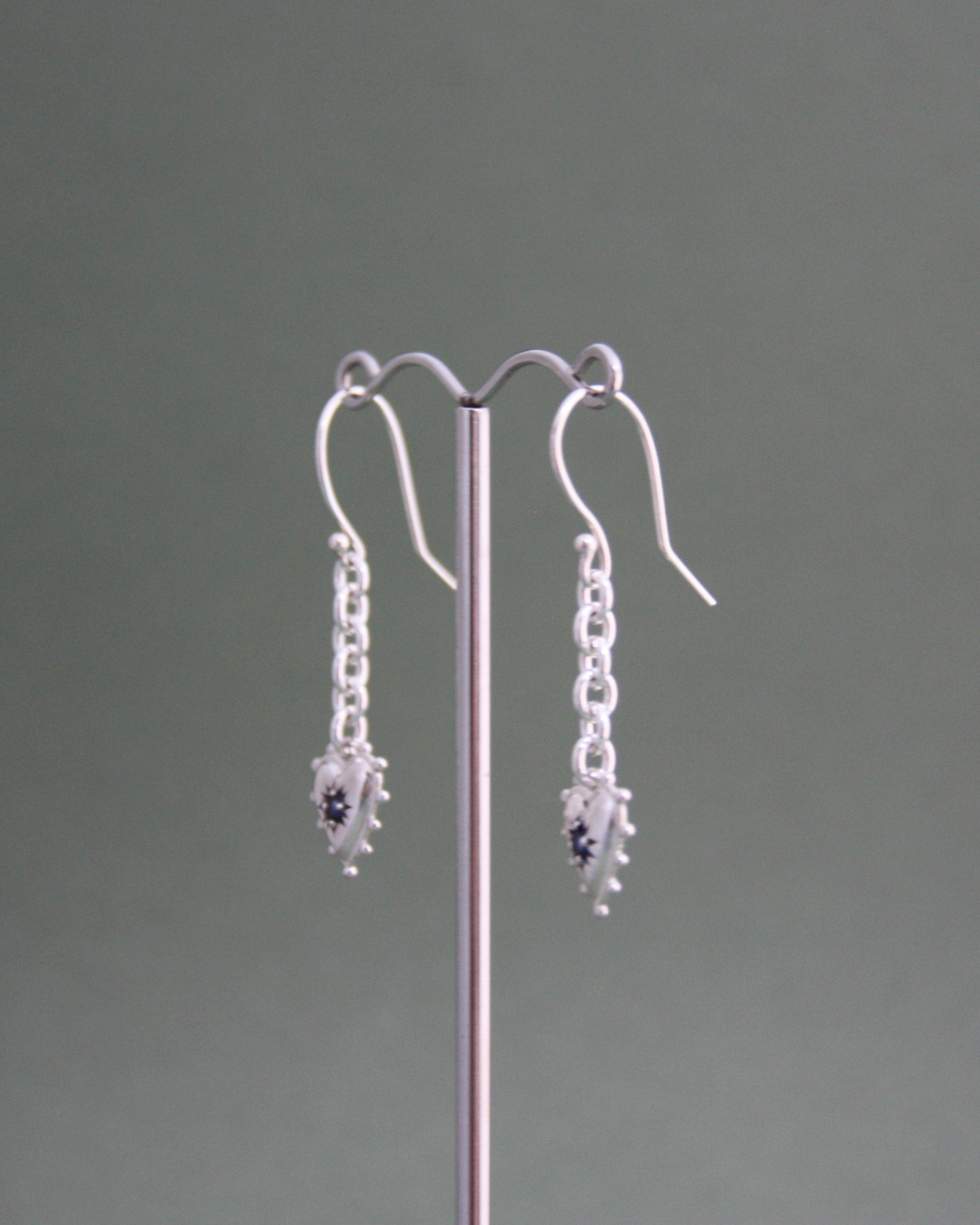 'Anya Earrings Dark Blue Sapphire