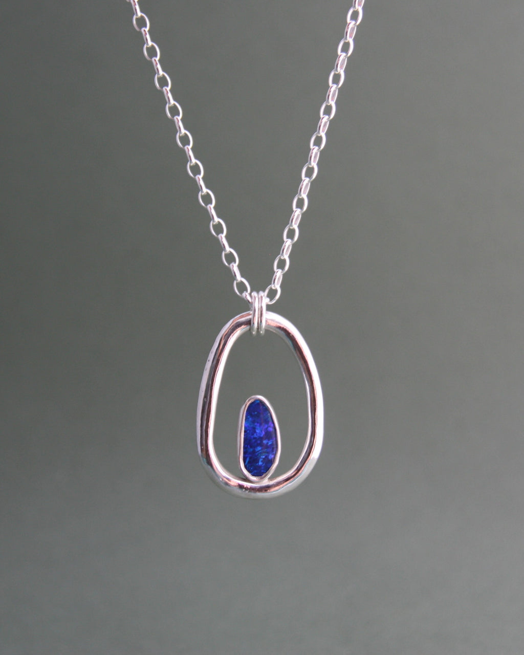 Organic Oval Opal Necklace