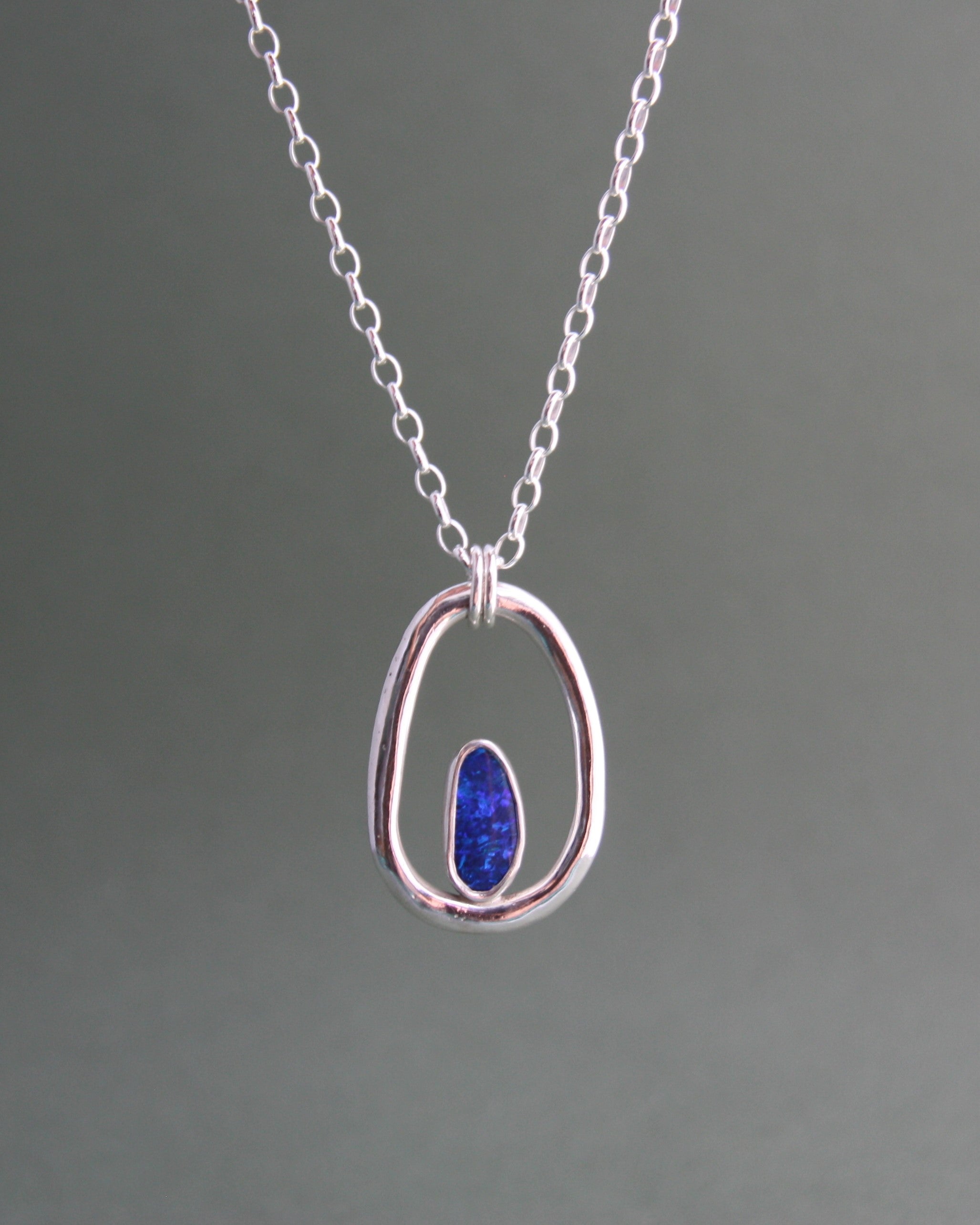 Organic Oval Opal Necklace