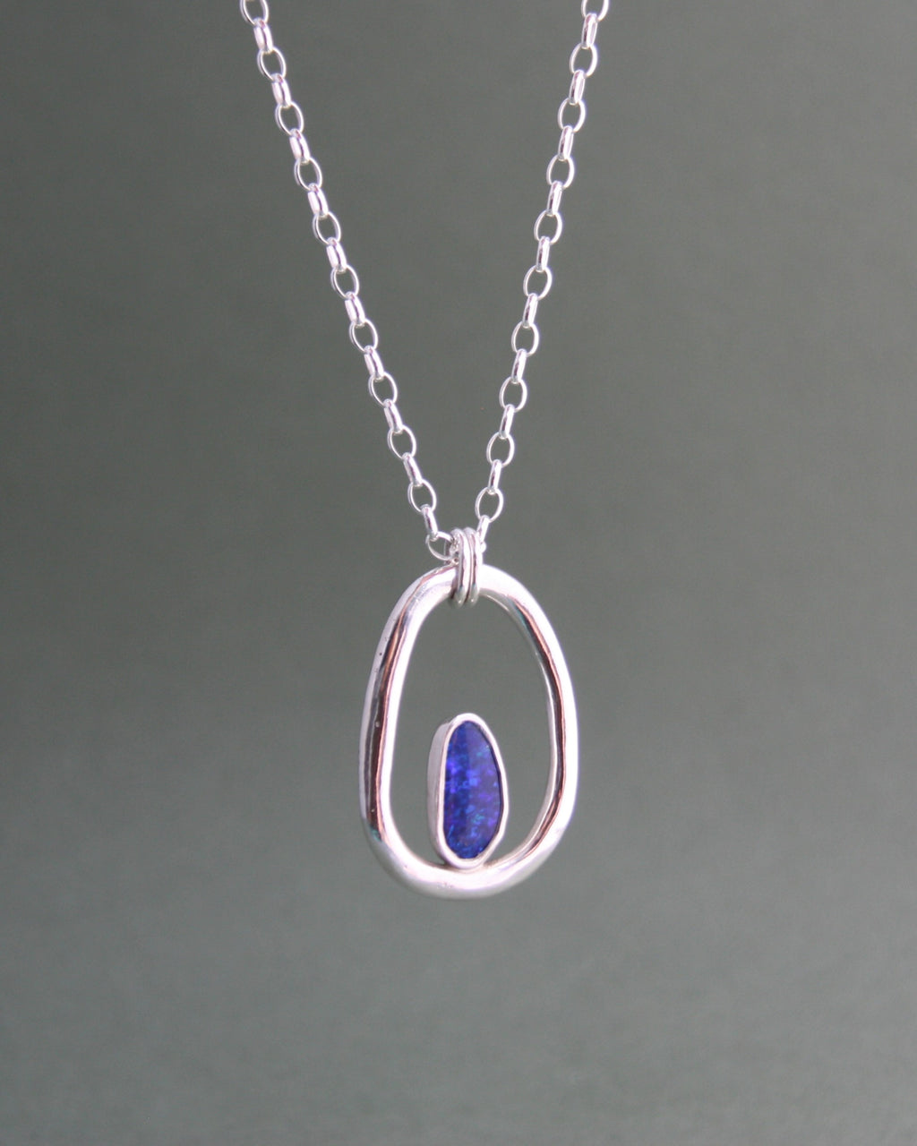 Organic Oval Opal Necklace