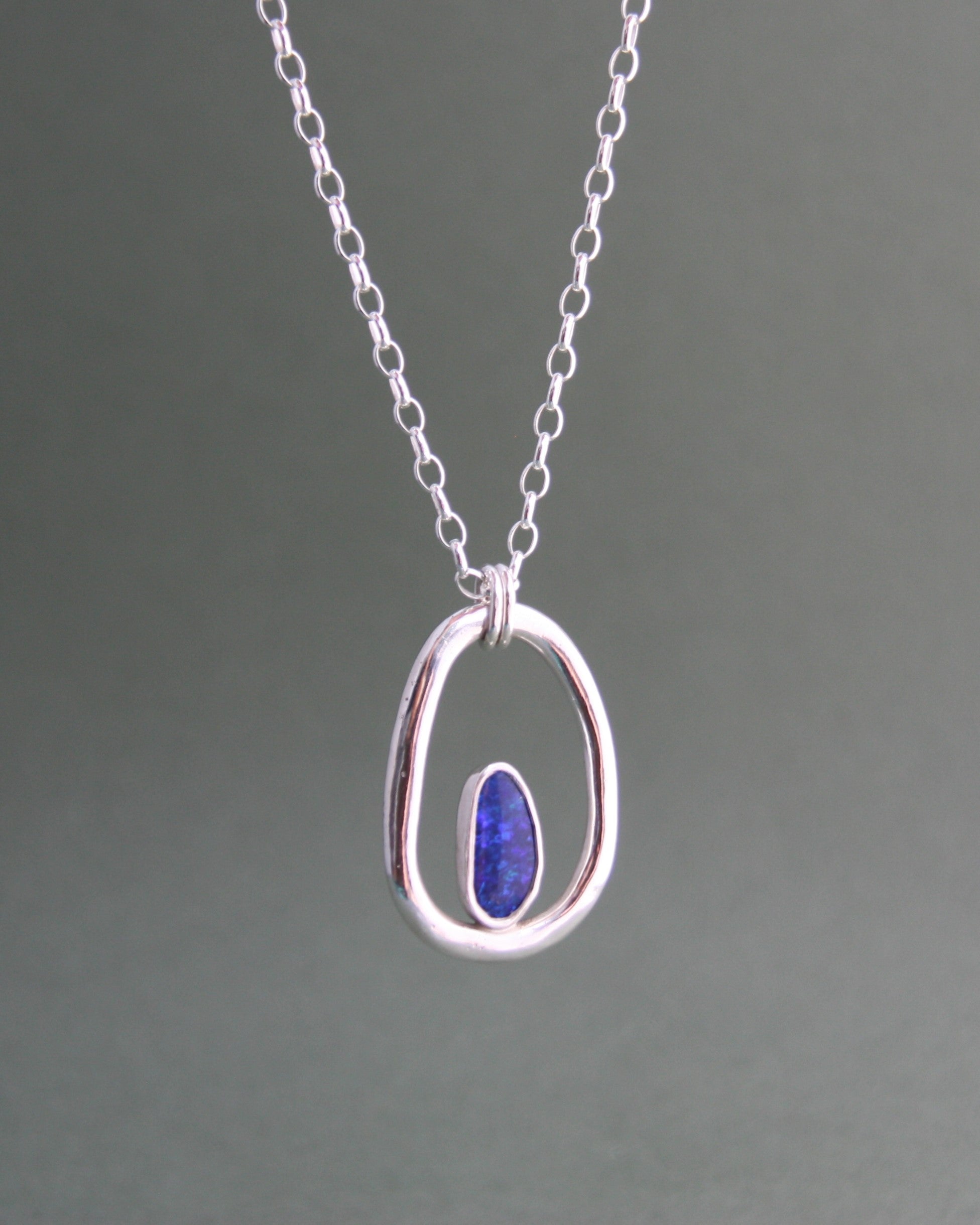Organic Oval Opal Necklace
