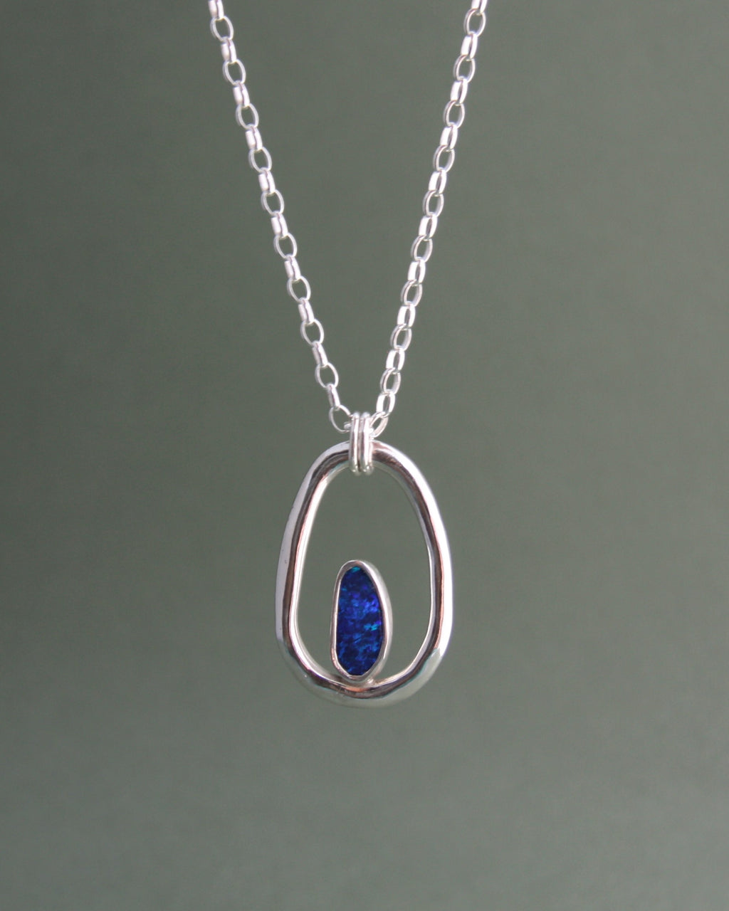 Organic Oval Opal Necklace