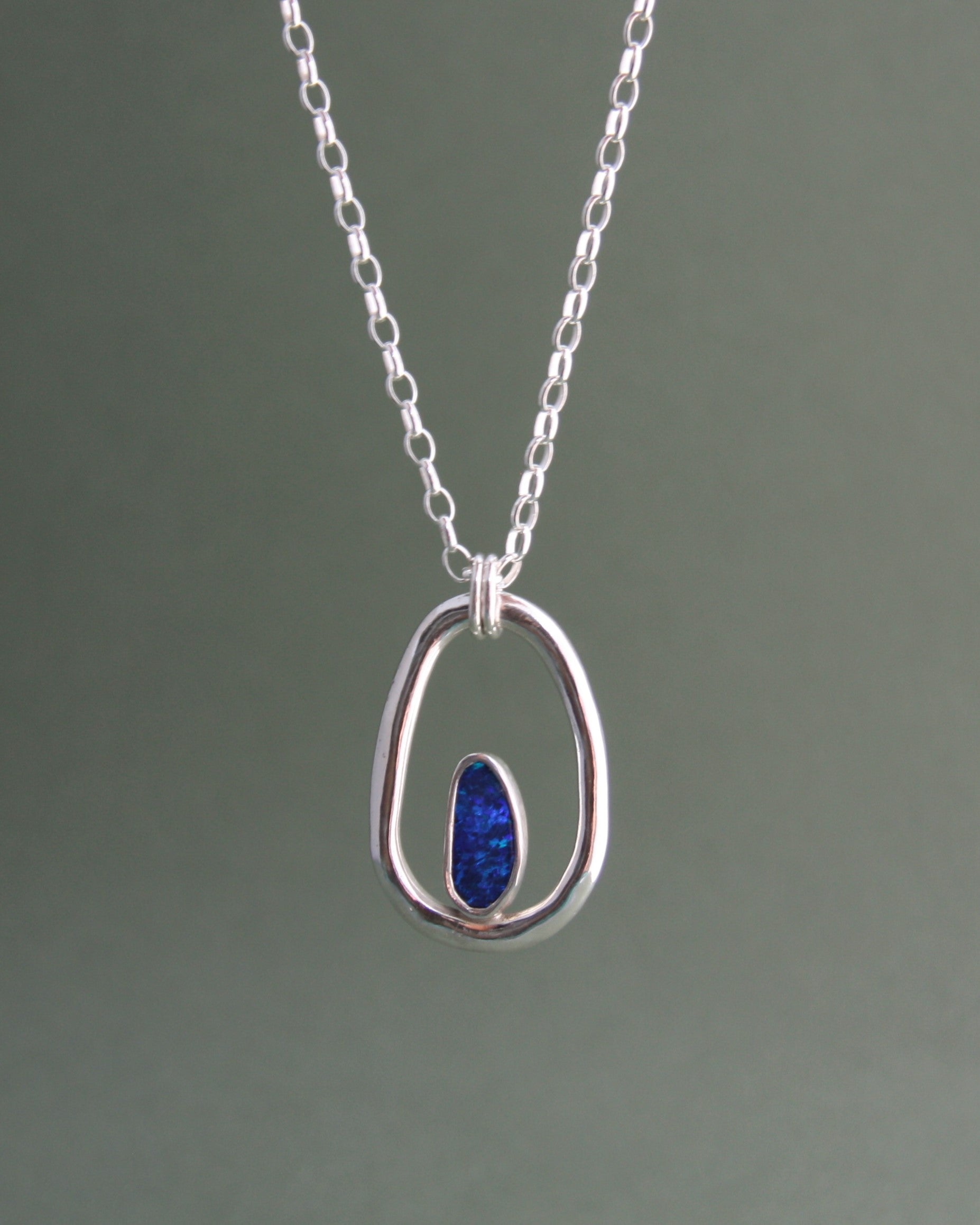 Organic Oval Opal Necklace