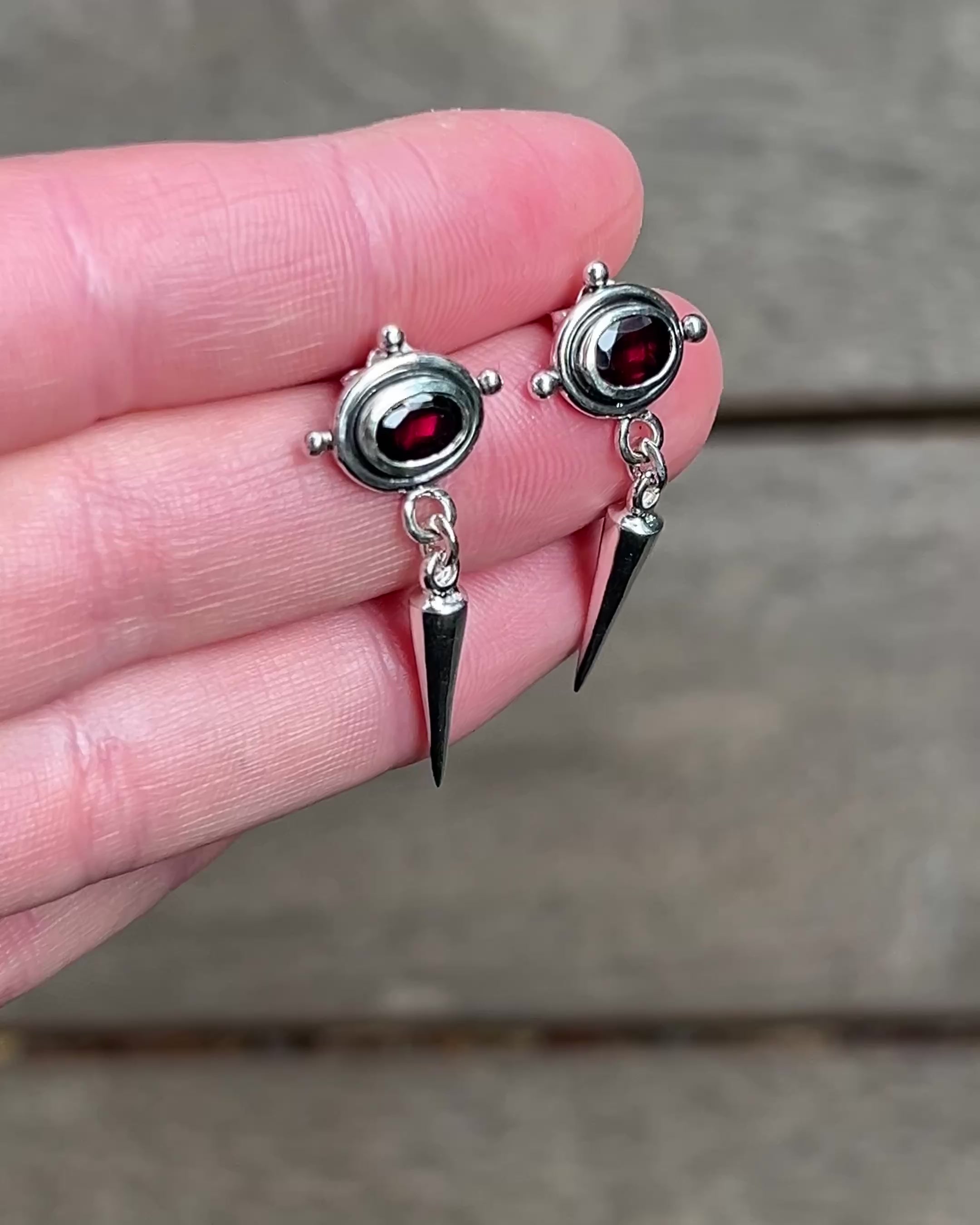 Garnet Spike Earrings