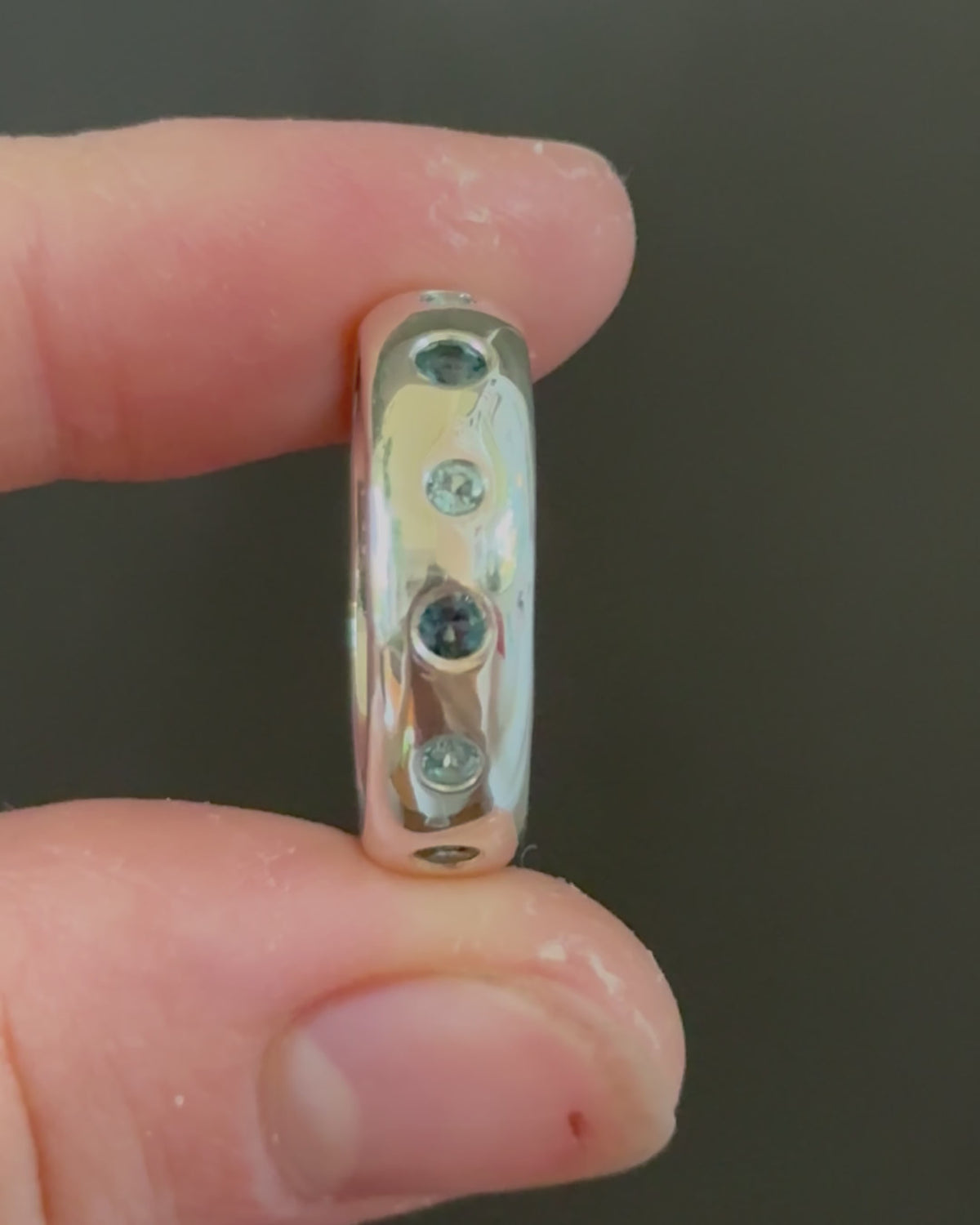 UFO Ring Blue Topaz U