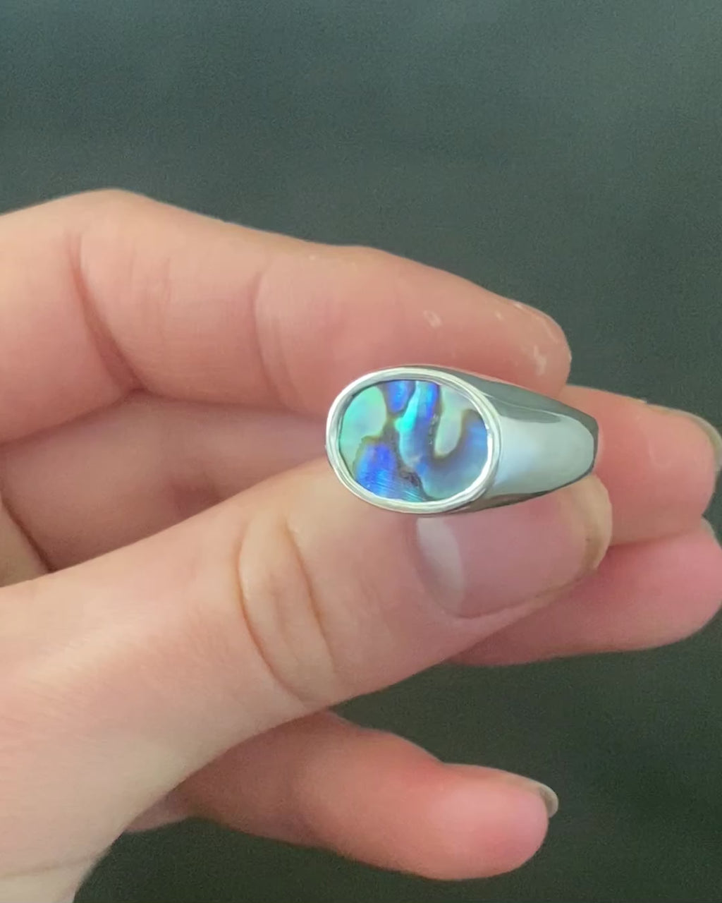 Oval Abalone Signet Q